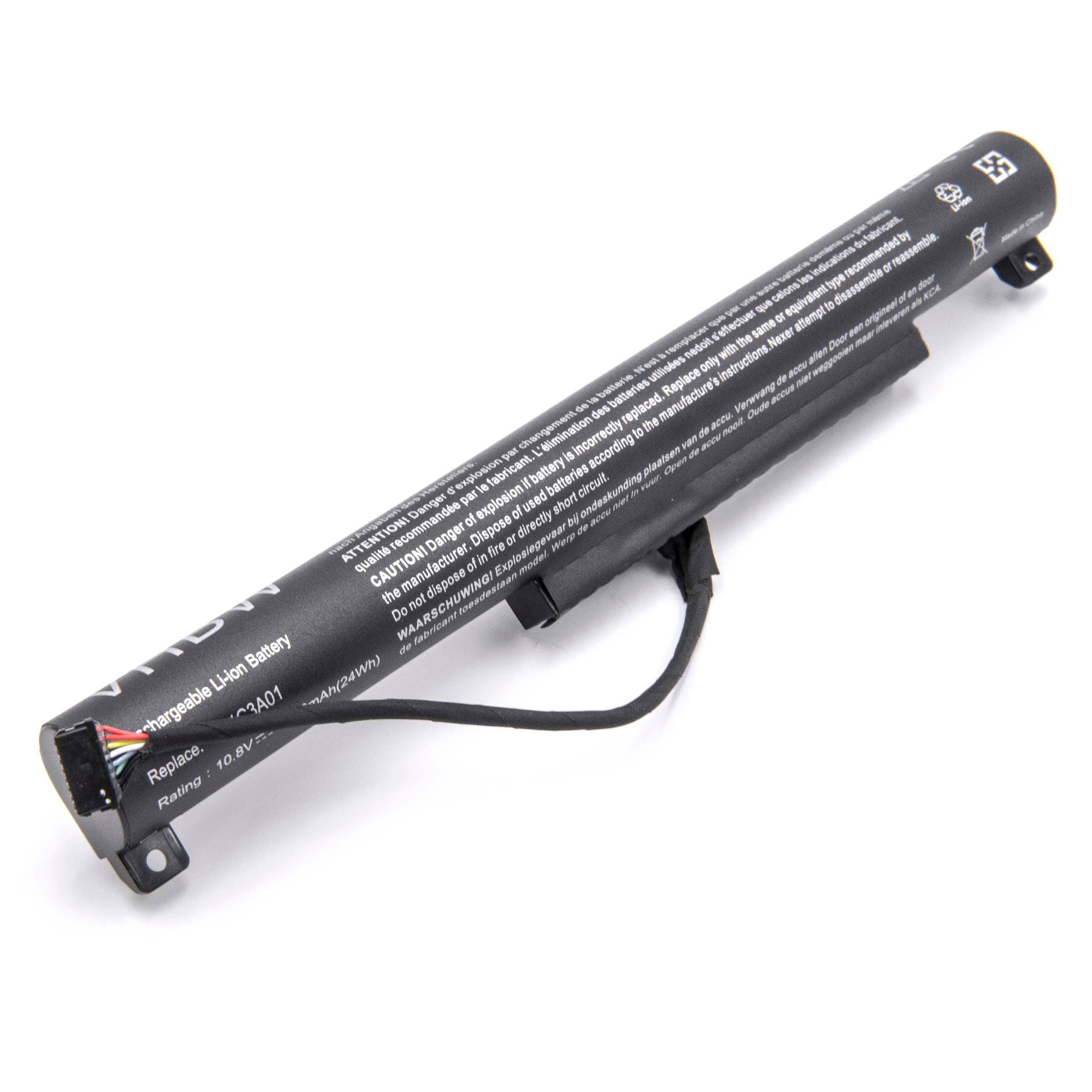 vhbw Akku kompatibel mit Lenovo IdeaPad 100-15IBY(80MJ001EGE), 100-15IBY(80MJ00ARGE) Notebook (2200 mAh, 10,8 V, Li-Ion)