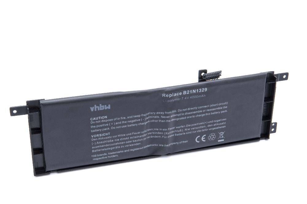 vhbw Akku kompatibel mit Asus X553SA-XX234T, X553SA-XX236T, X553SA-XX252T Notebook (4000mAh, 7,4V, Li-Polymer)