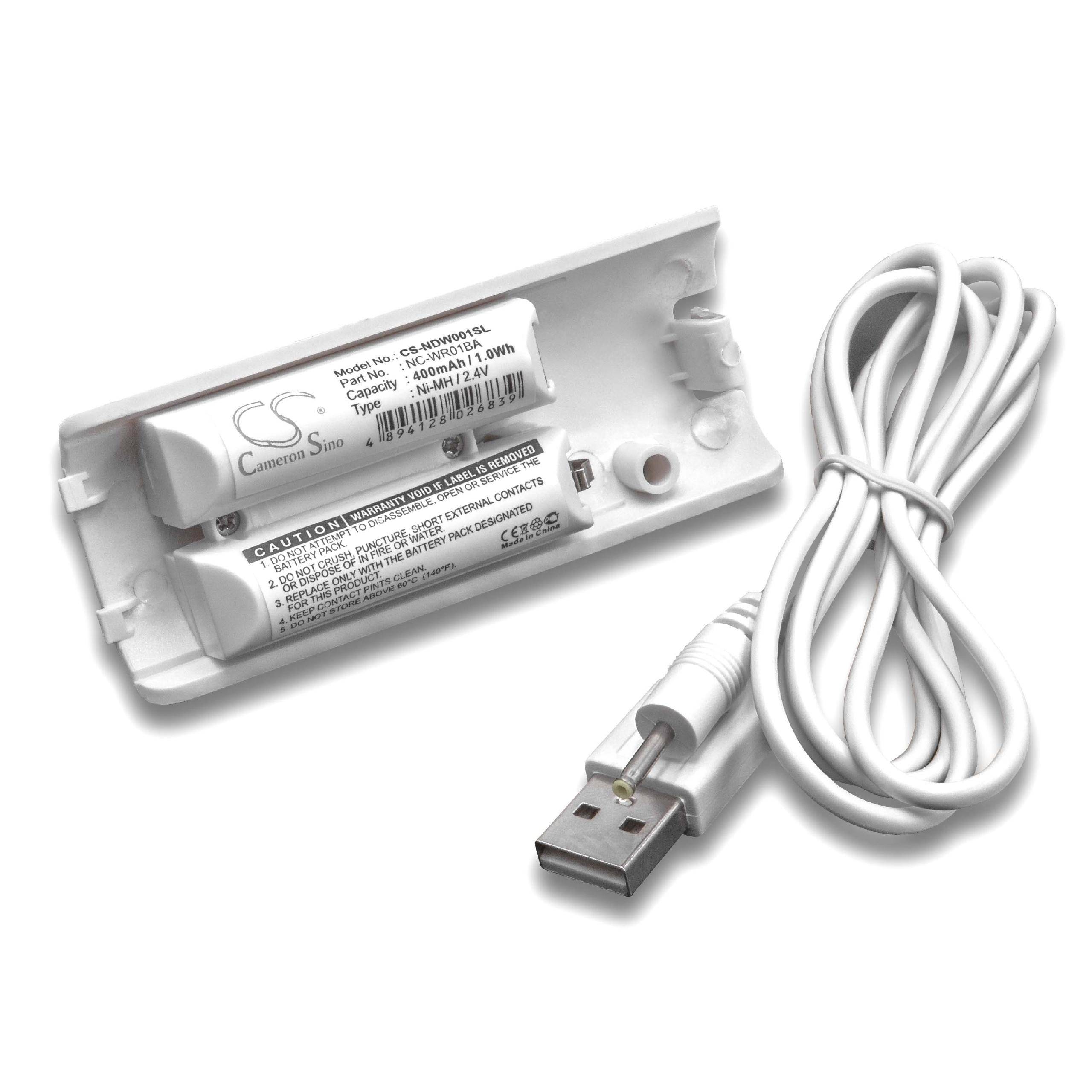 vhbw Akku kompatibel mit Nintendo Wii Controller, Remote Plus Gamepad Controller (400 mAh, 2,4 V, NiMH)