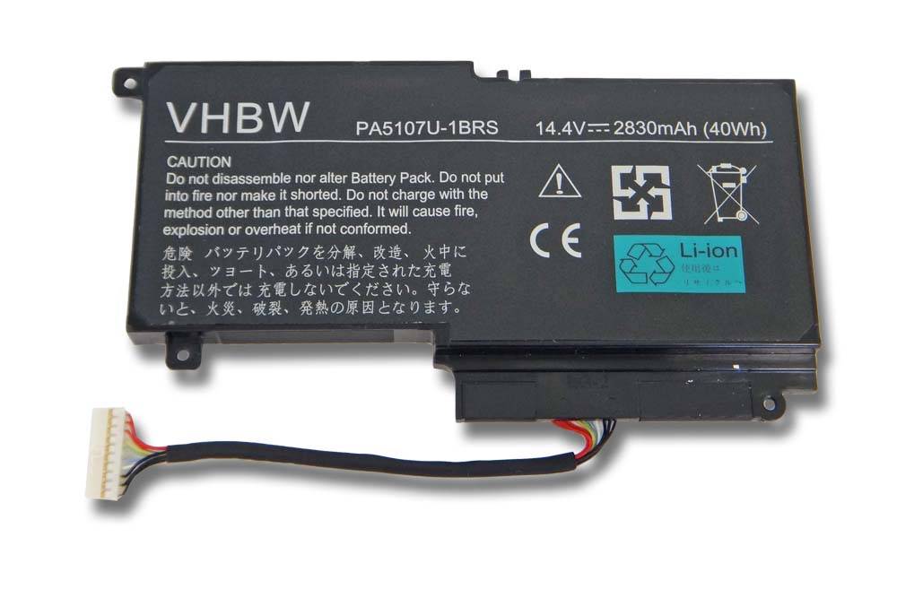 vhbw Akku kompatibel mit Toshiba Satellite S50D-A, S55-a, S50-A-X0010, S50-AST3NX2, S55-A5154, S55 Notebook (2830mAh, 14,4V, Li-Ion)
