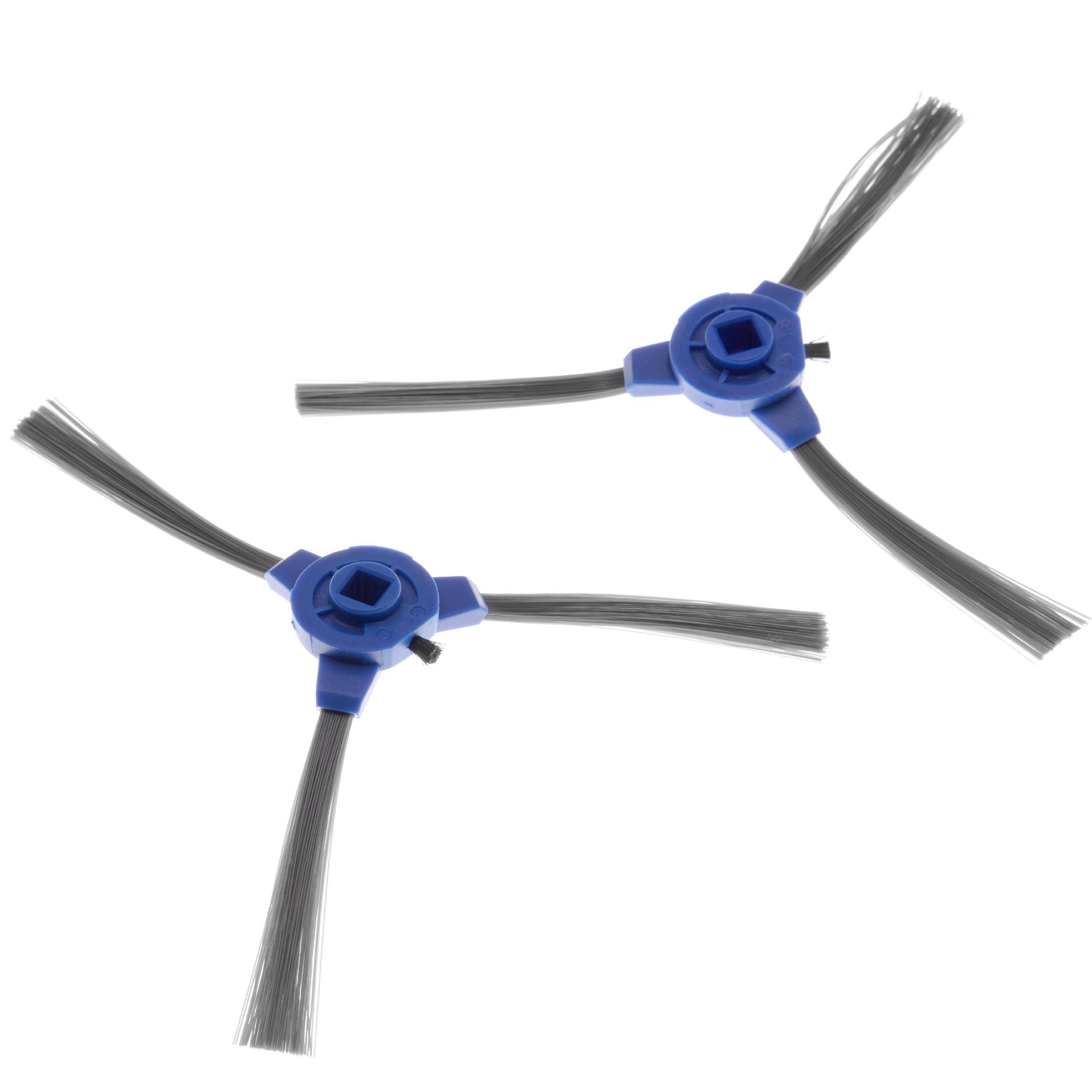 vhbw 2x Seitenbürste kompatibel mit Eufy RoboVac L70 Hybrid, G40 Hybrid+ Saugroboter - Reinigungsbürsten Set, schwarz / grau / blau