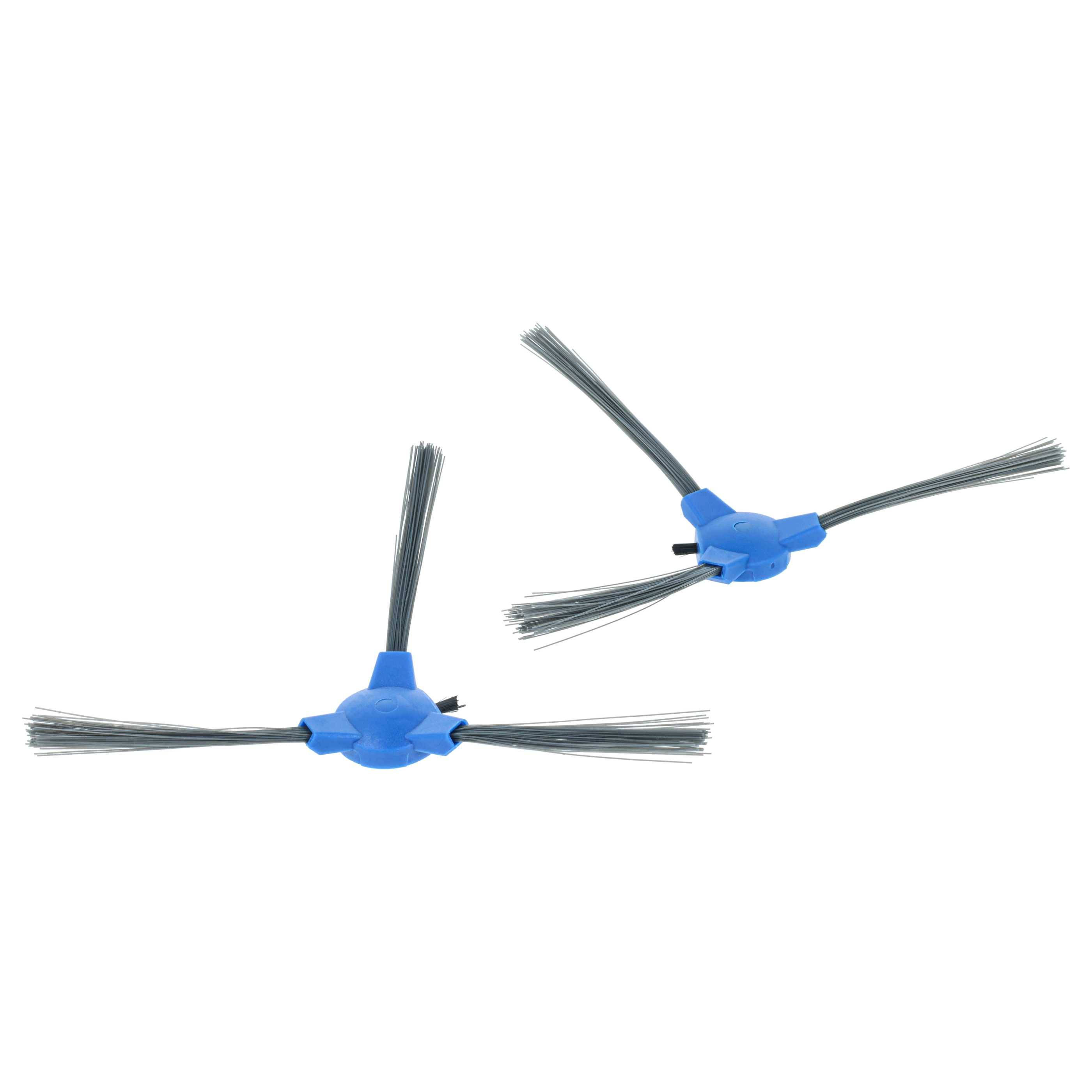 vhbw 2x Seitenbürste kompatibel mit Tesvor X500, S6, X500Pro, T8, M1 Saugroboter - Reinigungsbürsten Set, schwarz / grau / blau