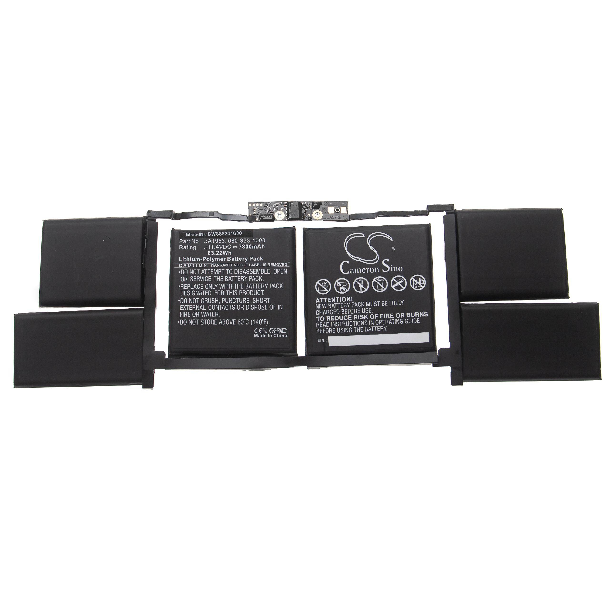 vhbw Akku kompatibel mit Apple Macbook Pro Core I9 2.4G 15 | 2019 Notebook (7300 mAh, 11,4 V, Li-Polymer)