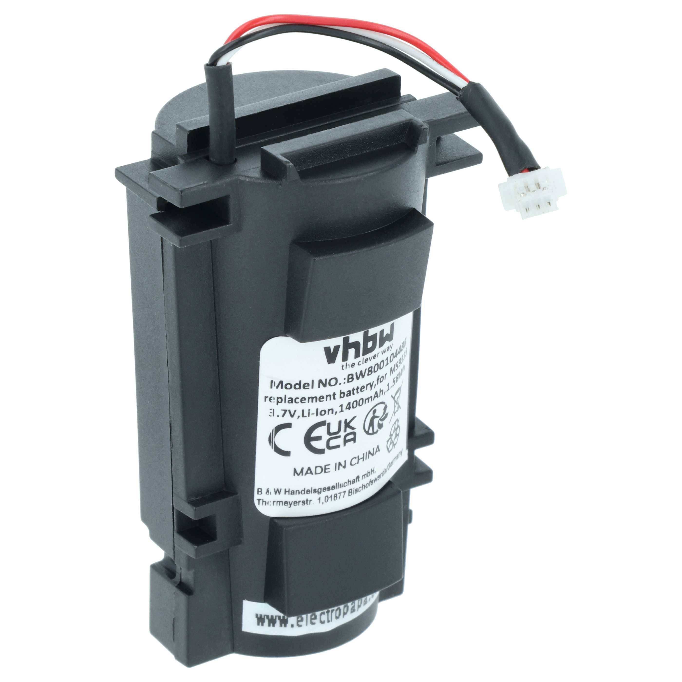 vhbw Akku kompatibel mit Honeywell MS9535, BT9535 Barcodescanner POS (1400 mAh, 3,7 V, Li-Ion)