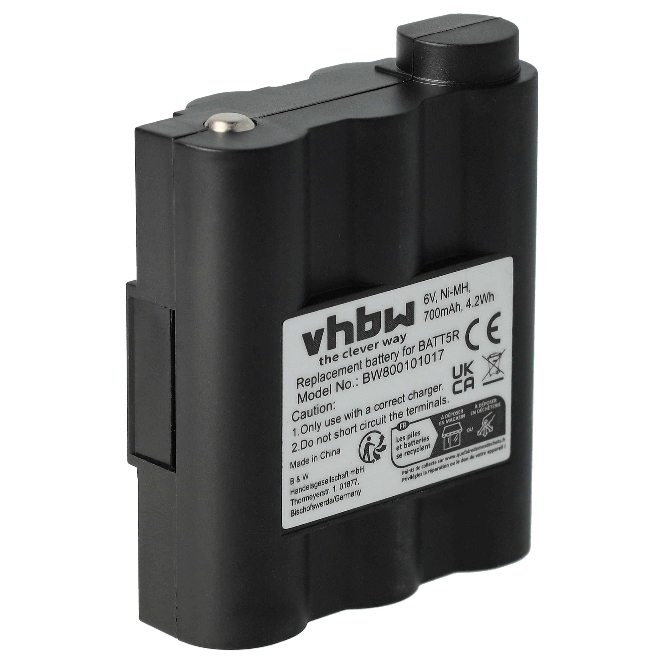 vhbw 1x Akku kompatibel mit Alan / Midland Atlantic, G9, GXT-1000, GXT-1050, GXT-300, GXT-325, GXT-400 Funkgerät, Walkie Talkie (700 mAh, 6 V, NiMH)