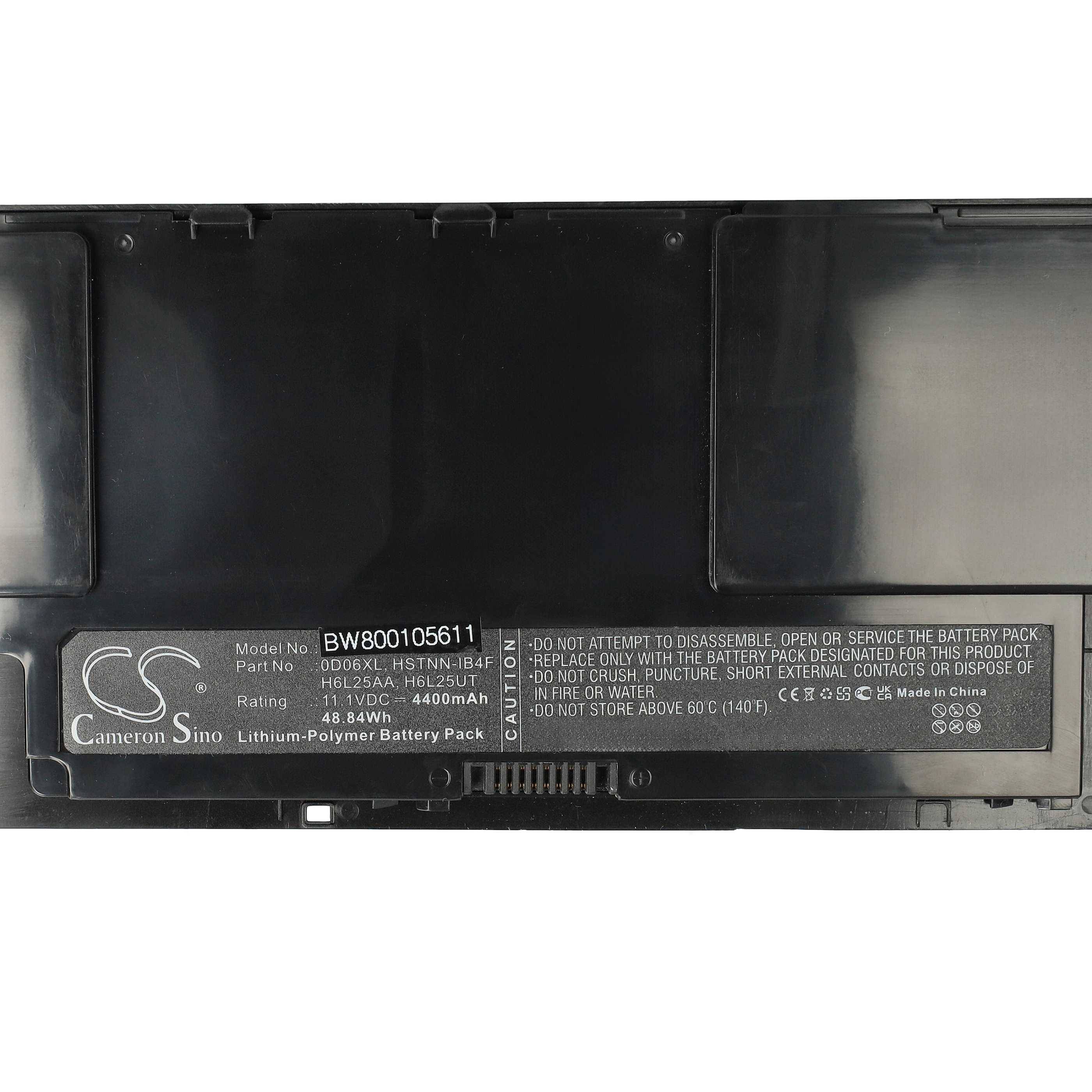 vhbw Akku kompatibel mit HP EliteBook 810 G1 Tablet (D7P59AW) | Revolve Notebook (4400 mAh, 11,1 V, Li-Polymer)