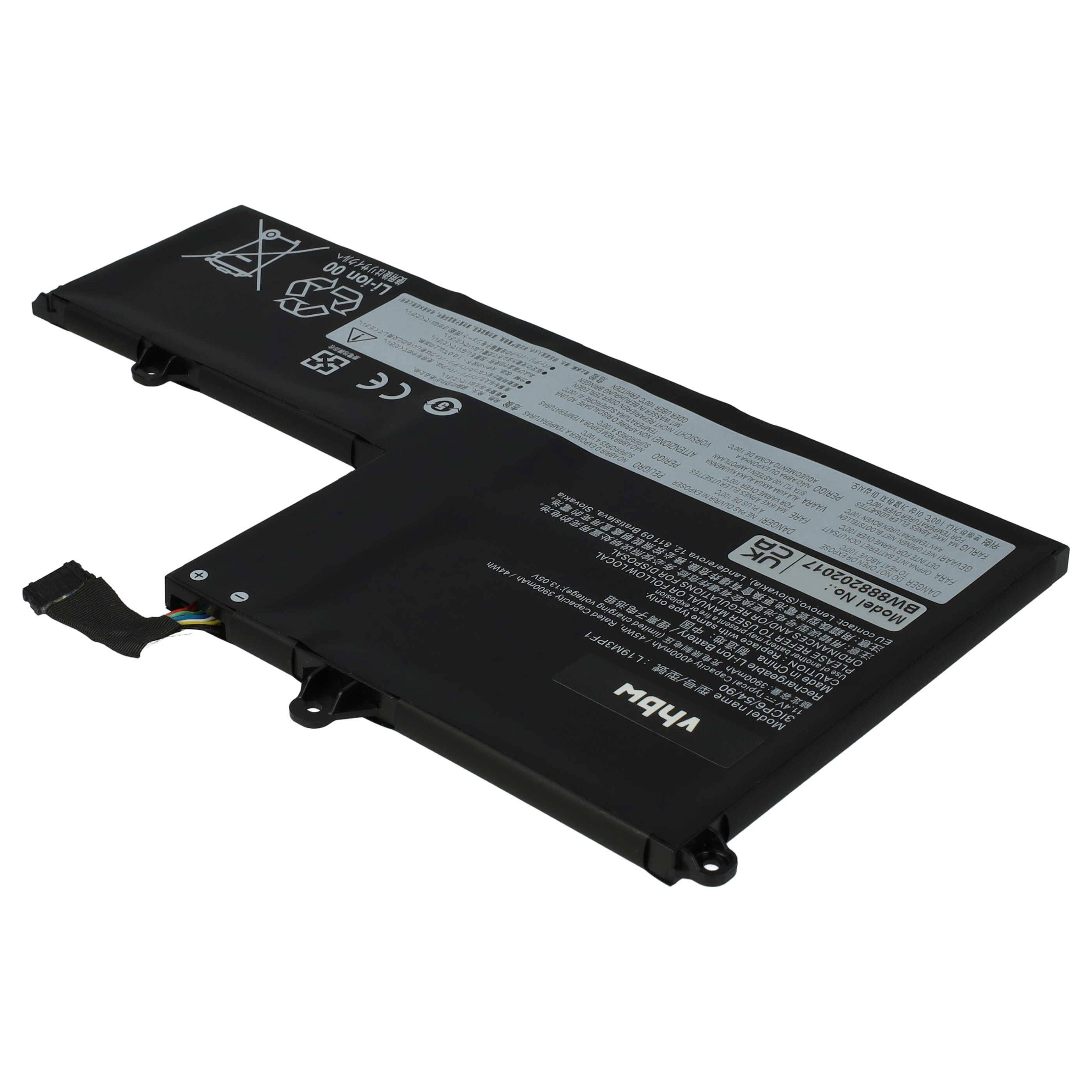 vhbw Akku Ersatz für Lenovo 5B10W67300, 5B10T09093, 5B10W67277, 5B10V25239 für Notebook (3200 mAh, 11,4 V, Li-Polymer)