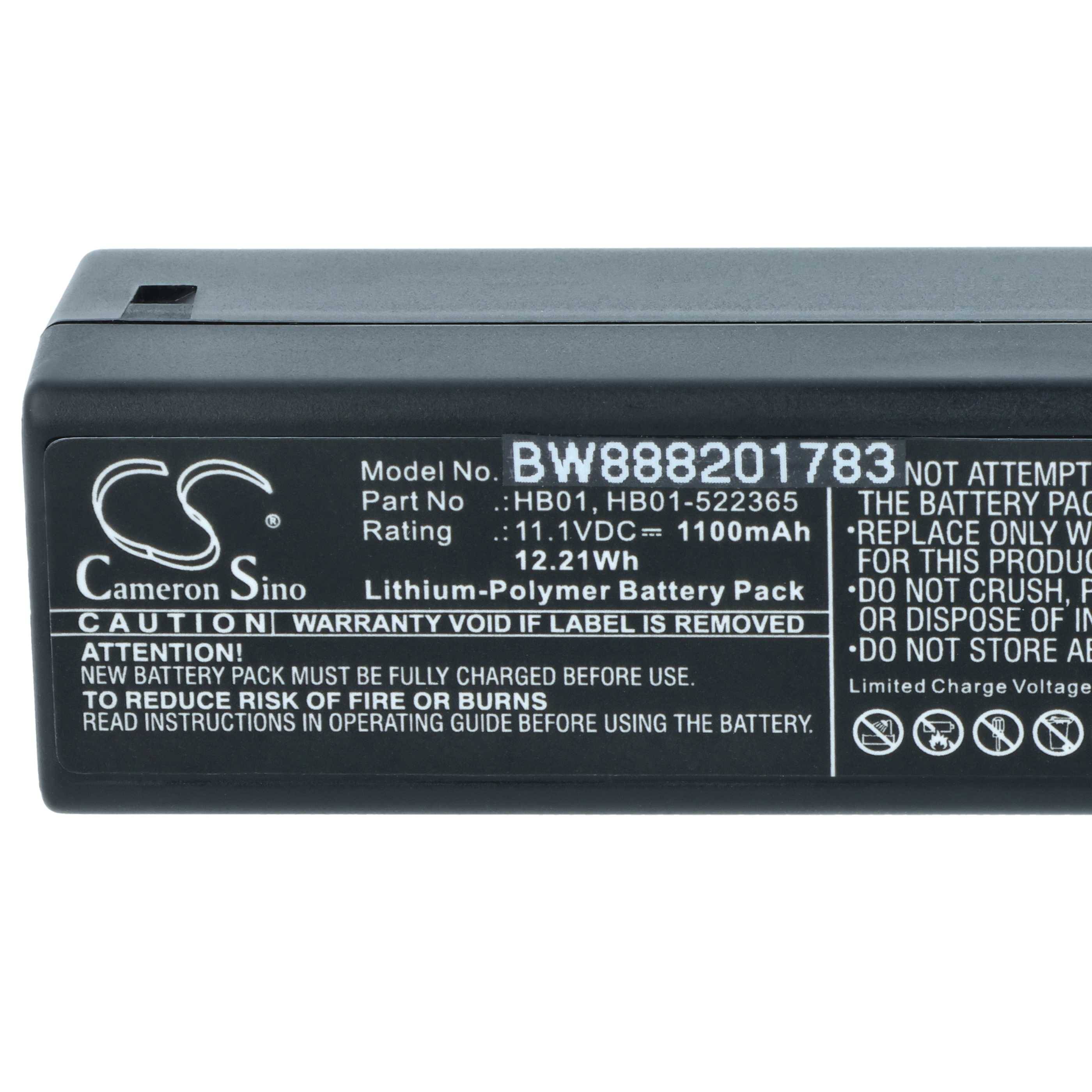 vhbw Akku Ersatz für DJI HB01, HB01-522365 für Kamera (1100 mAh, 11,1 V, Li-Polymer)