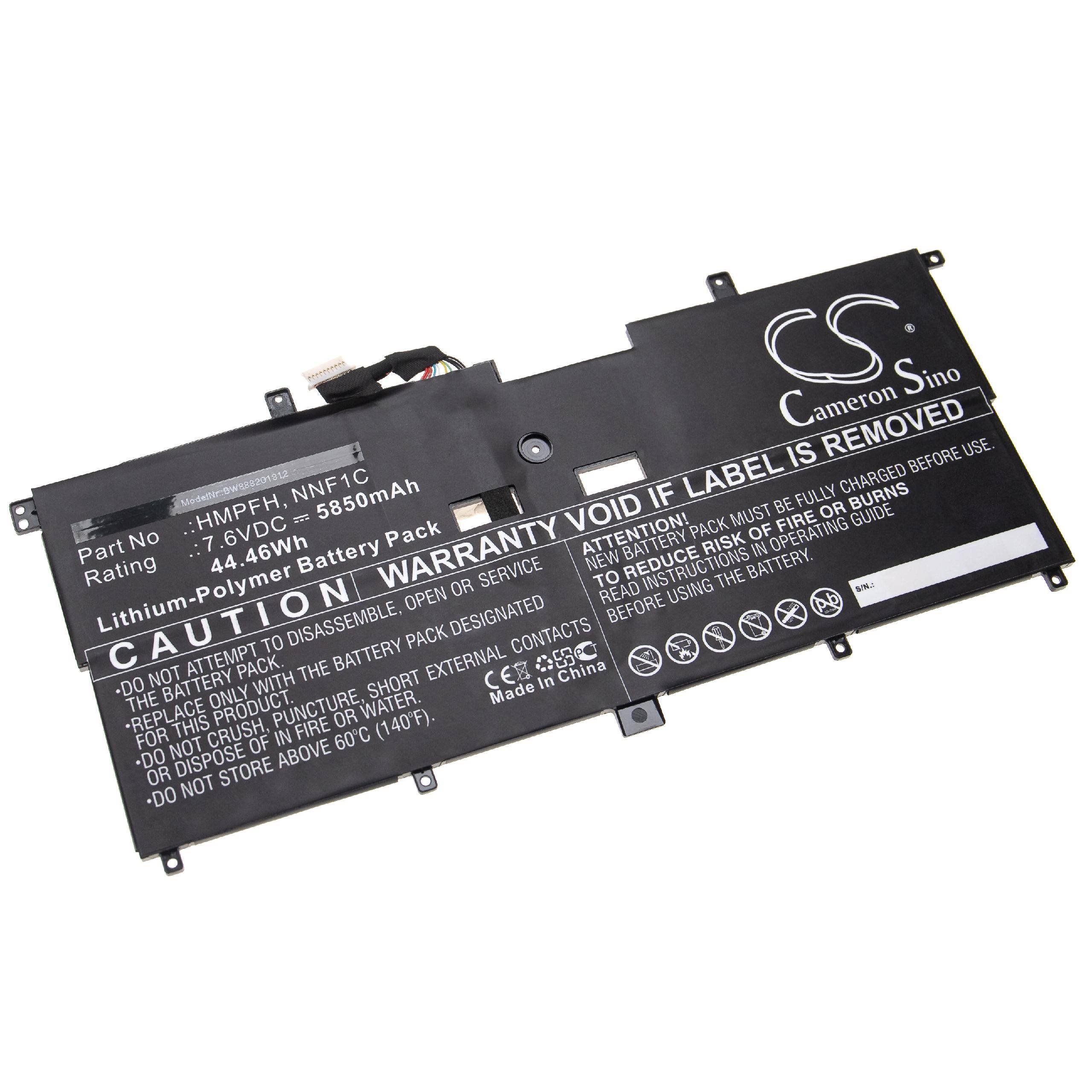 vhbw Akku kompatibel mit Dell XPS 13-9365-D5705TS, 13-9365-D4605TS, 13-9365-D5505TS Notebook (5850 mAh, 7,6 V, Li-Polymer)