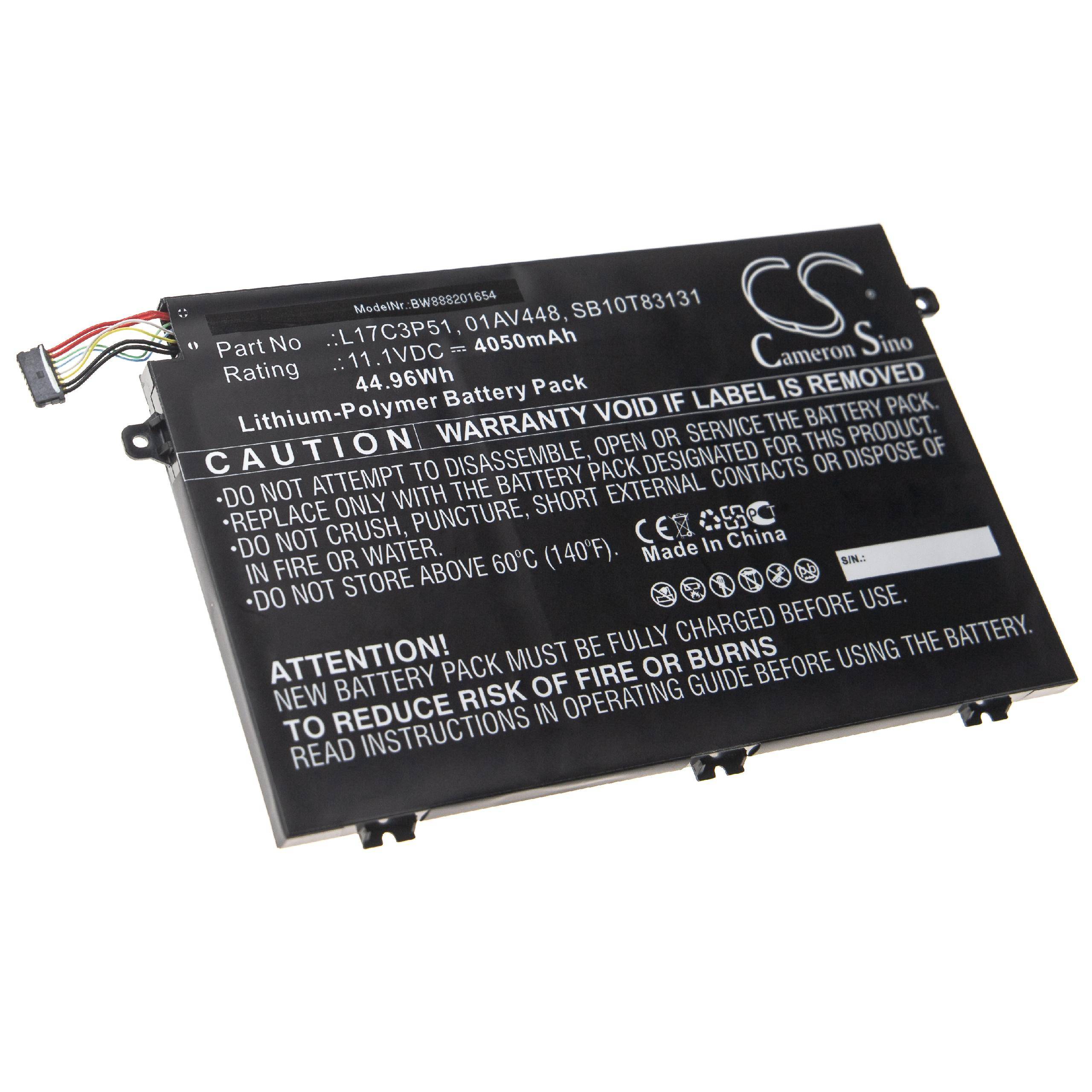 vhbw Akku kompatibel mit Lenovo ThinkPad E580 20KSA002CD, E580 20KSA00FCD, E580 20KSA001CD Notebook (4050 mAh, 11,1 V, Li-Polymer)