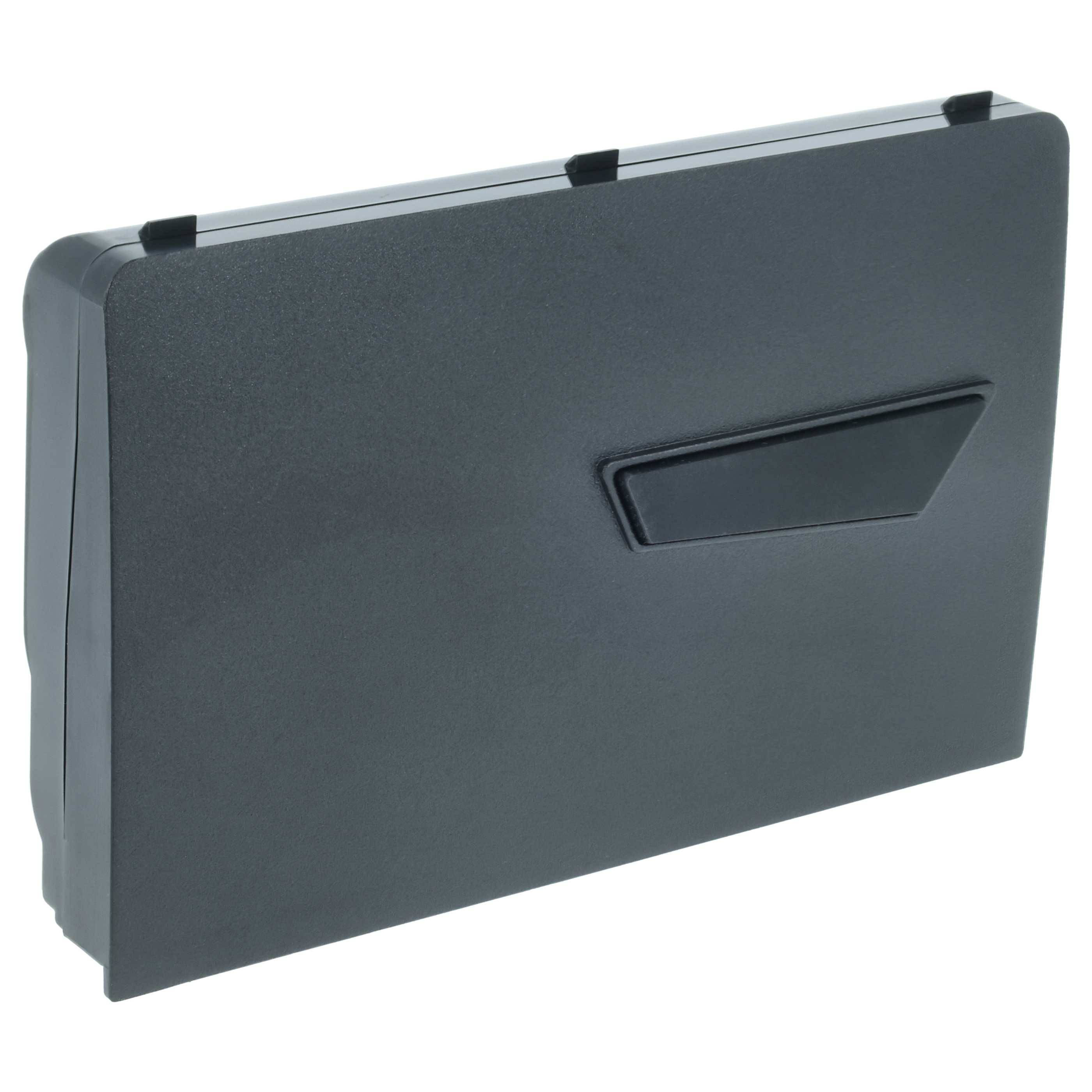 Ein schlankes, schwarzes Plastikpanel mit einem zentralen, rechteckigen, eingesenkten Griff, konzipiert für technologische oder industrielle Anwendungen.