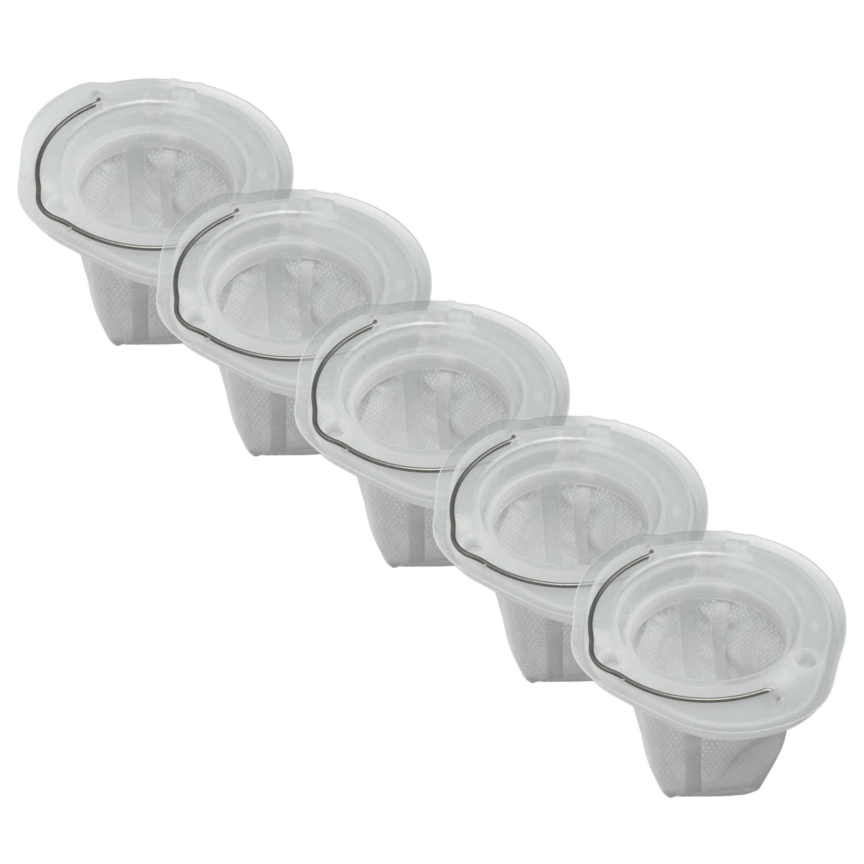 vhbw 5x Staubsaugerfilter kompatibel mit Black & Decker Dustbuster DVJ215, DVJ315, DVJ320, DVJ325 Staubsauger - Schmutzfilter, Filtereinheit