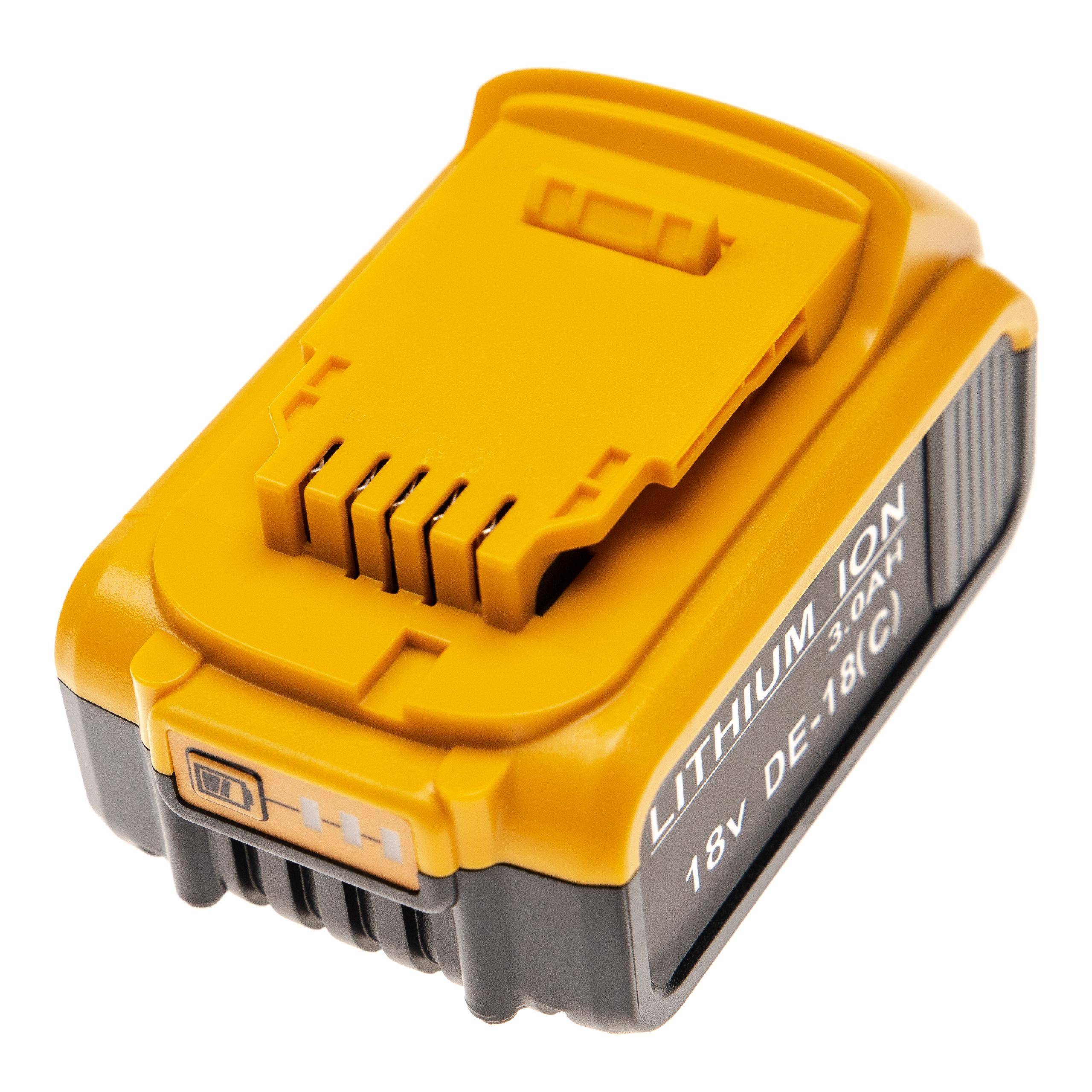 vhbw Akku kompatibel mit Dewalt DCW604N-XJ, DCW604NT-XJ, DCW604-XJ Werkzeug (3000 mAh, Li-Ion, 18 V)