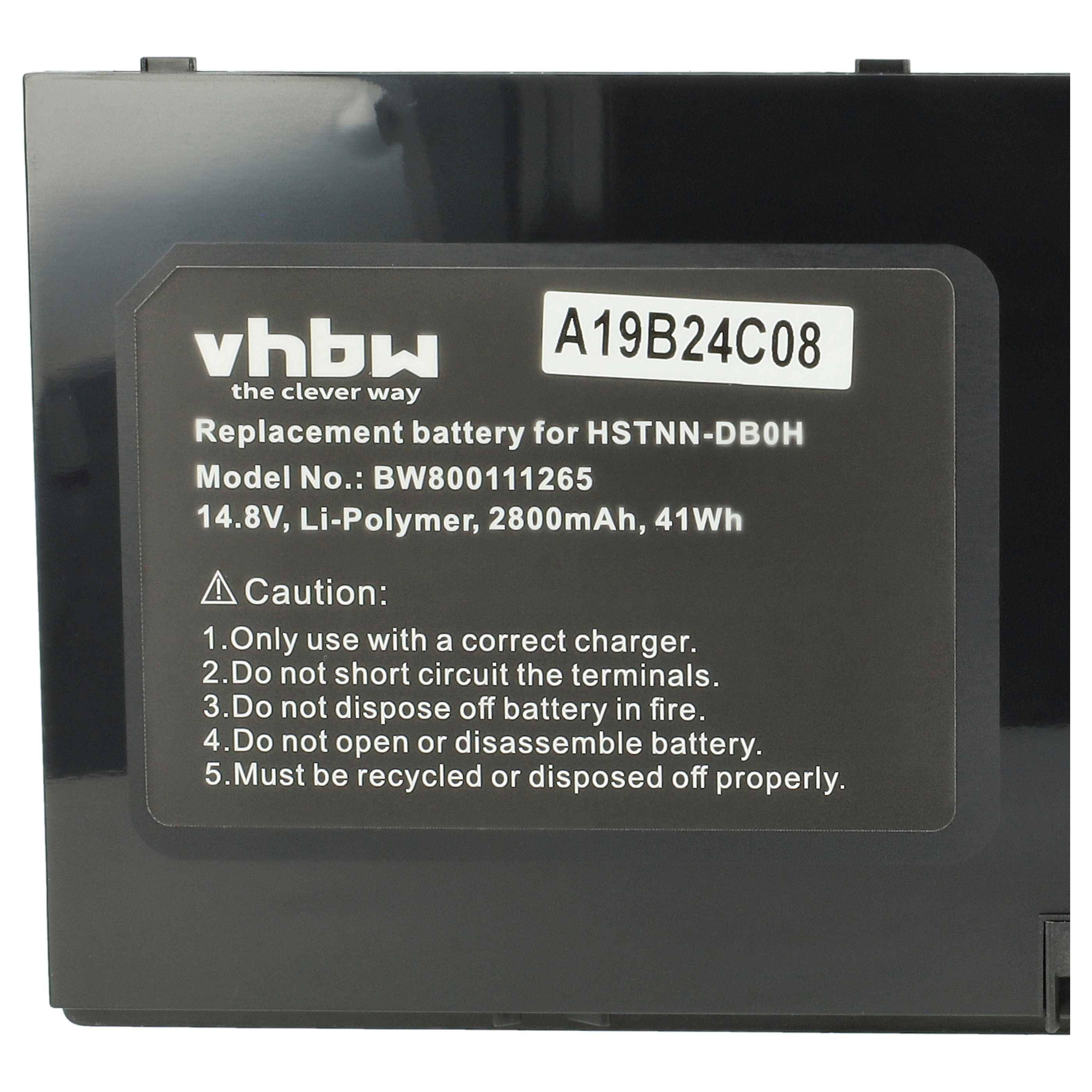 vhbw Akku Ersatz für HP HSTNN-SB0H | für Notebook (2800mAh, 14,8V, Li-Polymer)