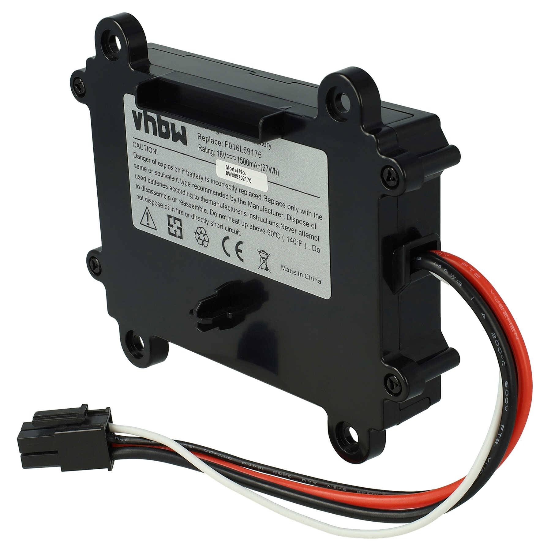 vhbw Akku Ersatz für Bosch F 016 104 898, F016104898, F016L69176 für Rasenroboter Rasenmäher (1500mAh, 18V, Li-Ion)