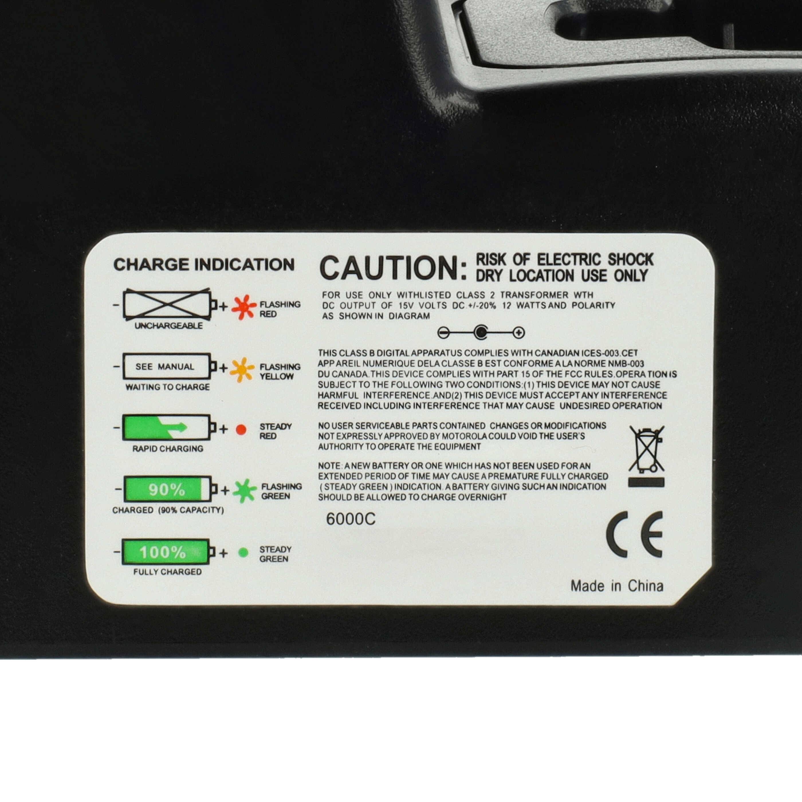 vhbw 6-fach Ladegerät kompatibel mit Motorola PTX780 Funkgerät-Akkus - Ladestation + Netzteil, 8,4 V, 0,6 A