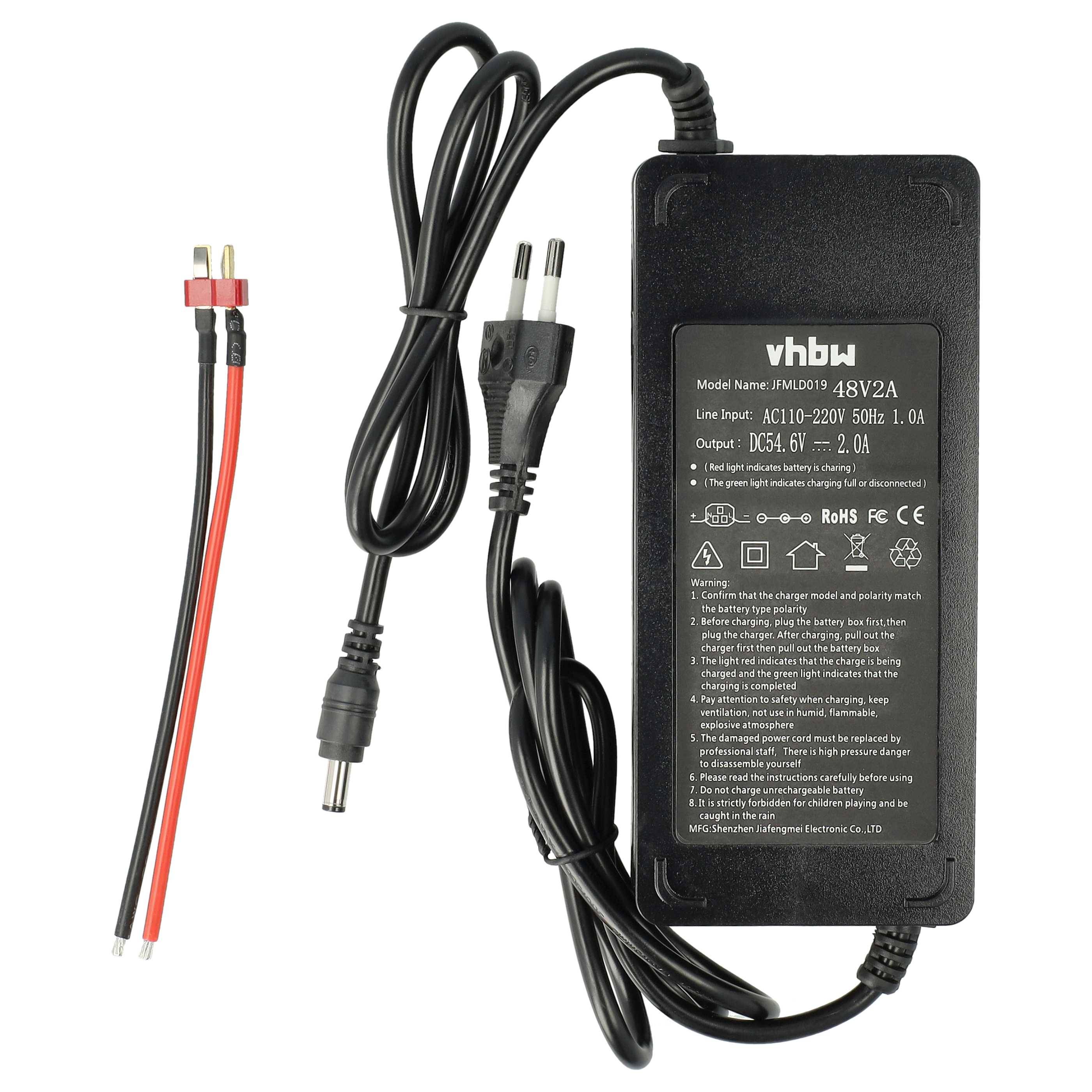 vhbw Akkupack Ersatzzellen + Ladegerät und Dreiecktasche kompatibel mit E-Bike, Pedelec (Li-Ion, 48V, 15000mAh)