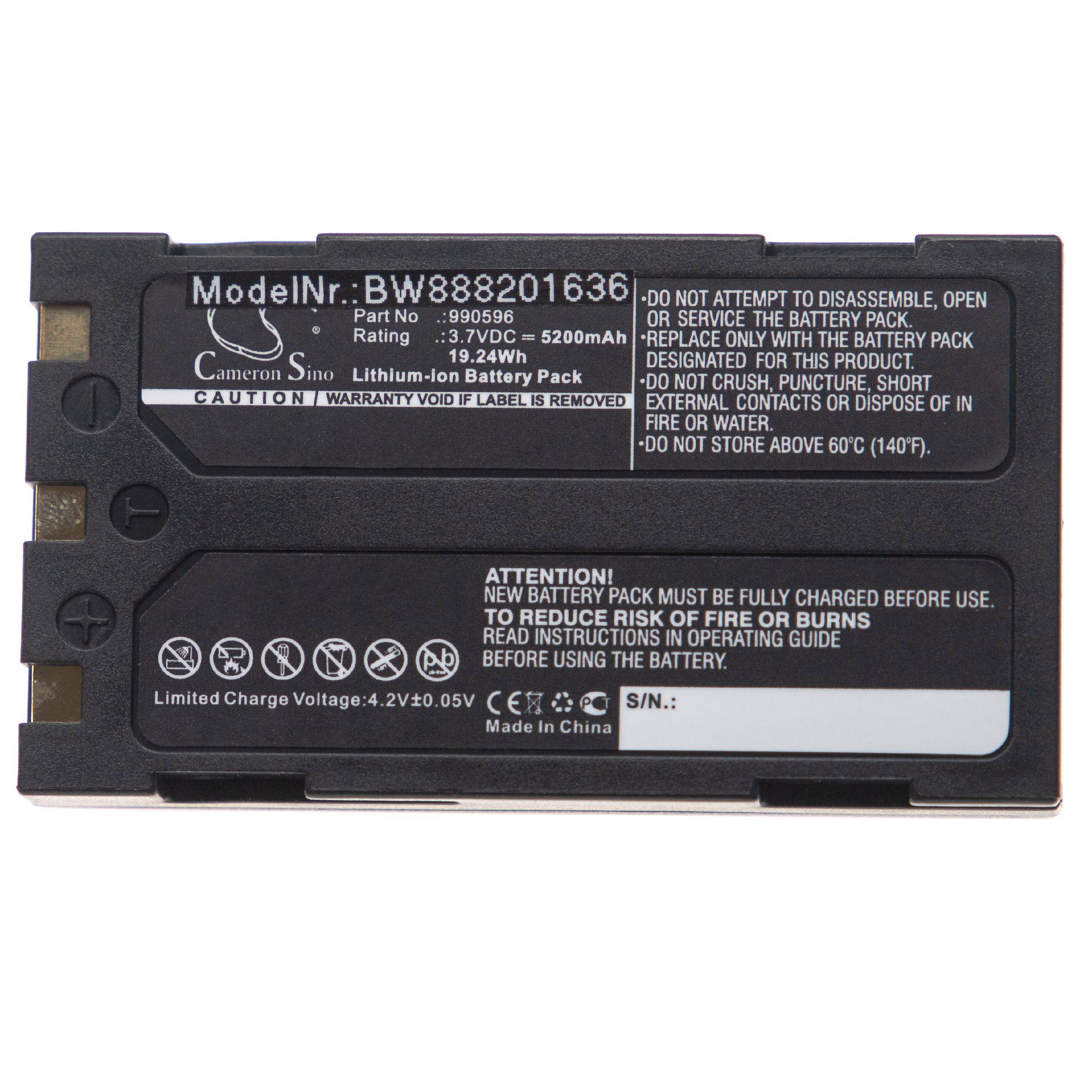 vhbw 1x Akku kompatibel mit Ridgid 40798 | CA-100, Micro CA-25, CA-300, 37888, Micro CA-300 Messgerät (5200 mAh, 3,7 V, Li-Ion)