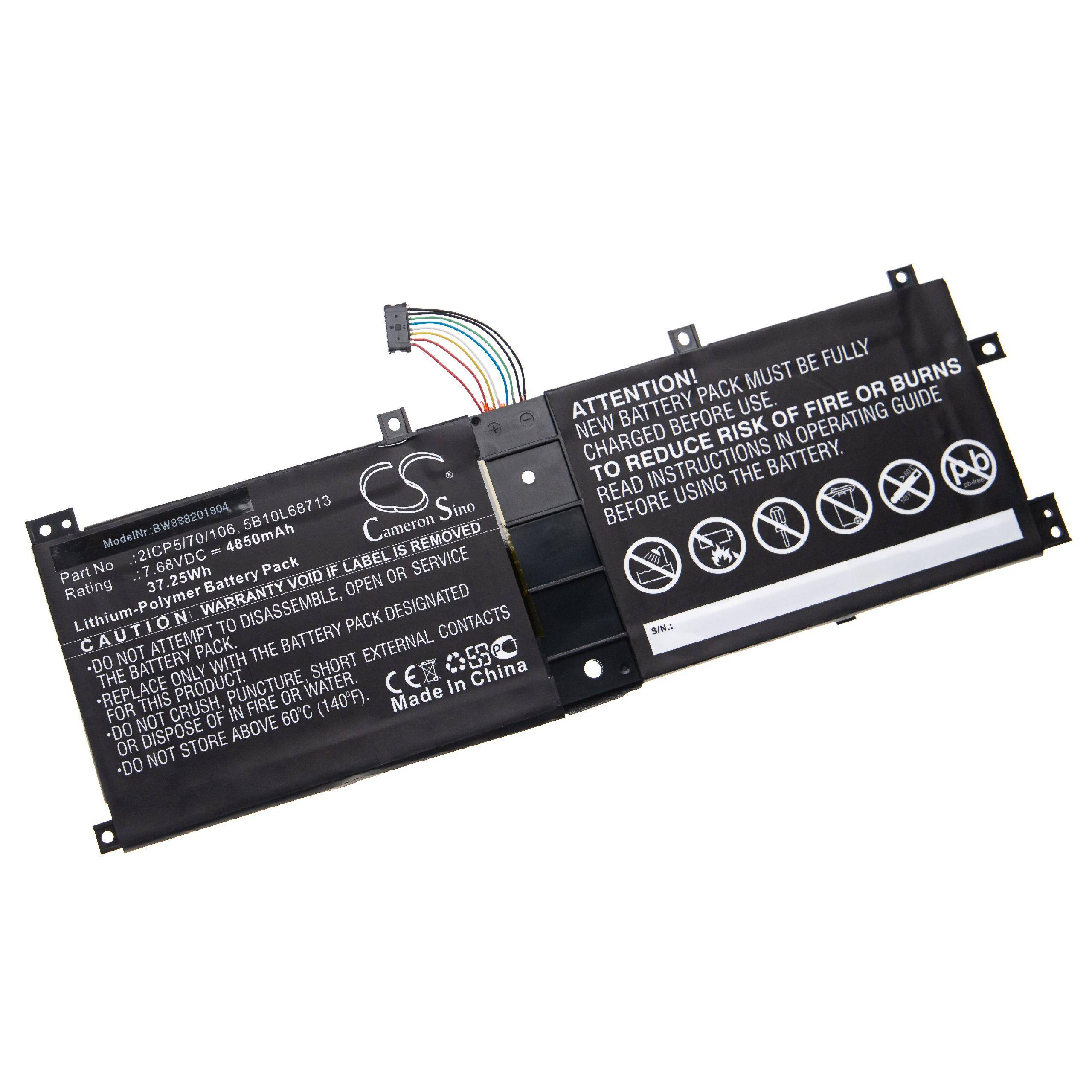 vhbw Akku kompatibel mit Lenovo IdeaPad Miix 510-12ISK-80U1006DUS, Miix 510-12ISK-80U1000WGE Notebook (4850 mAh, 7,68 V, Li-Polymer)
