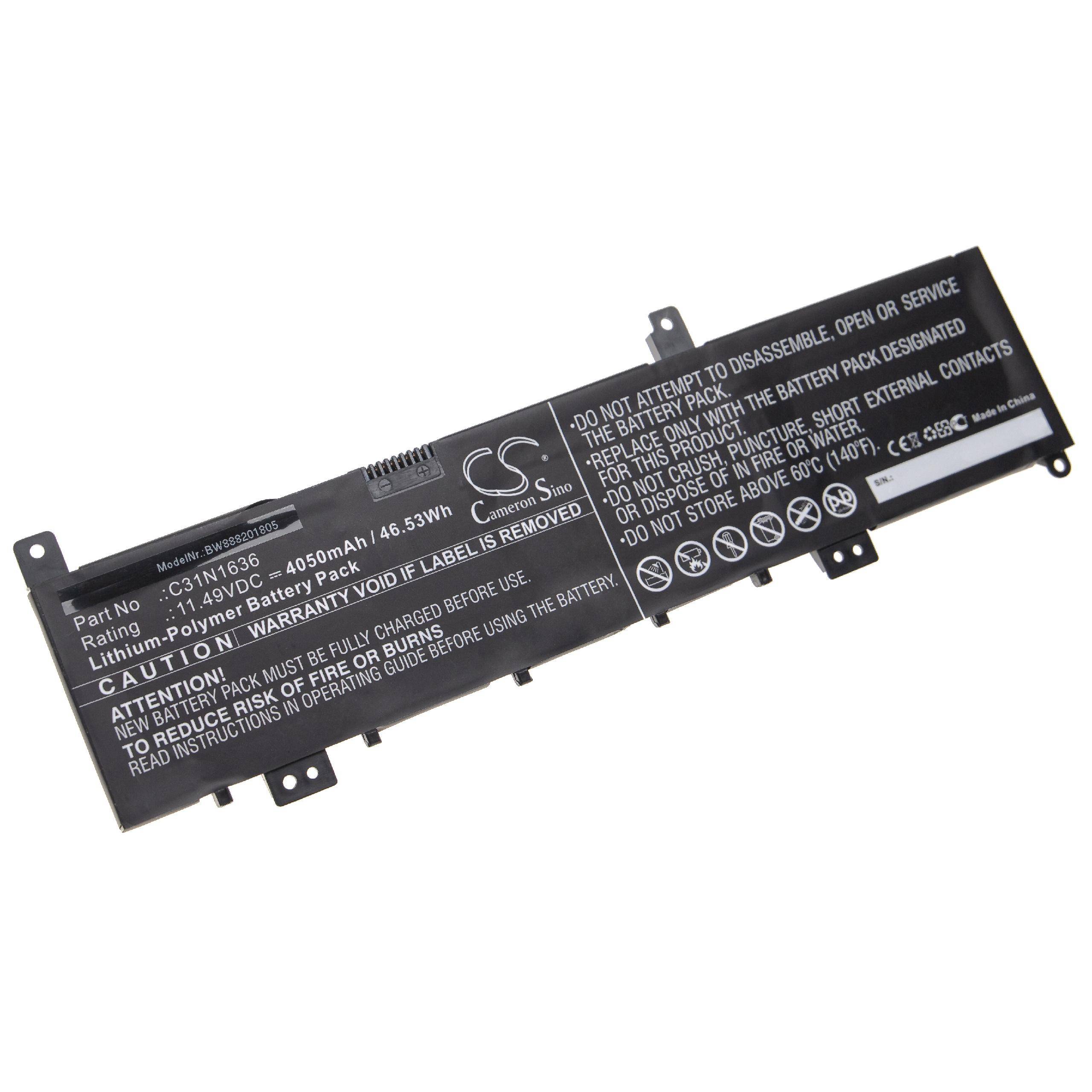 vhbw Akku kompatibel mit Asus VivoBook Pro 15 N580, N580GD, N580GD-DB74, N580GD-DM230T Notebook (4050 mAh, 11,49 V, Li-Polymer)