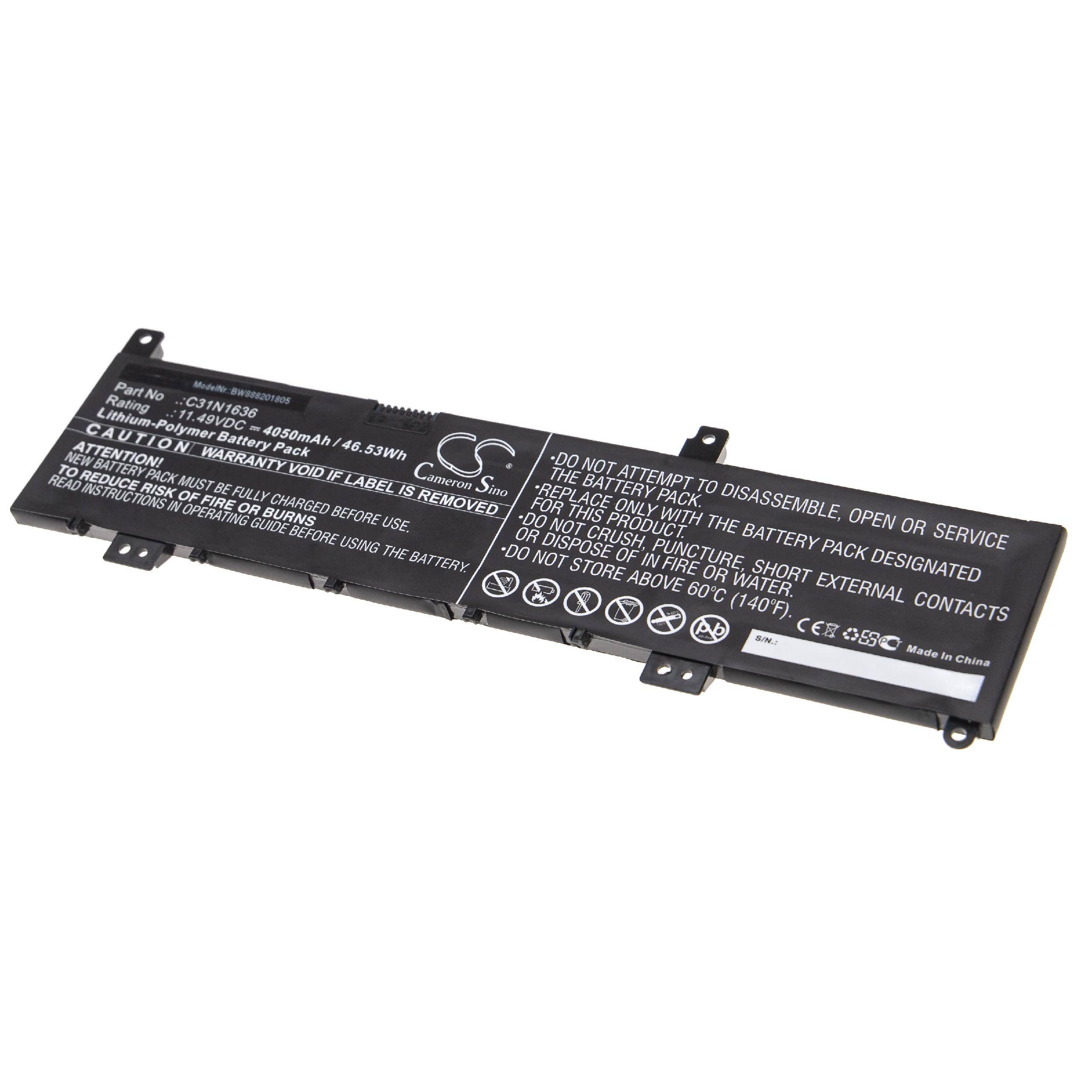 vhbw Akku kompatibel mit Asus VivoBook Pro 15 N580VD-FI033T, N580VD-FI506T, N580VD-FI024T Notebook (4050 mAh, 11,49 V, Li-Polymer)