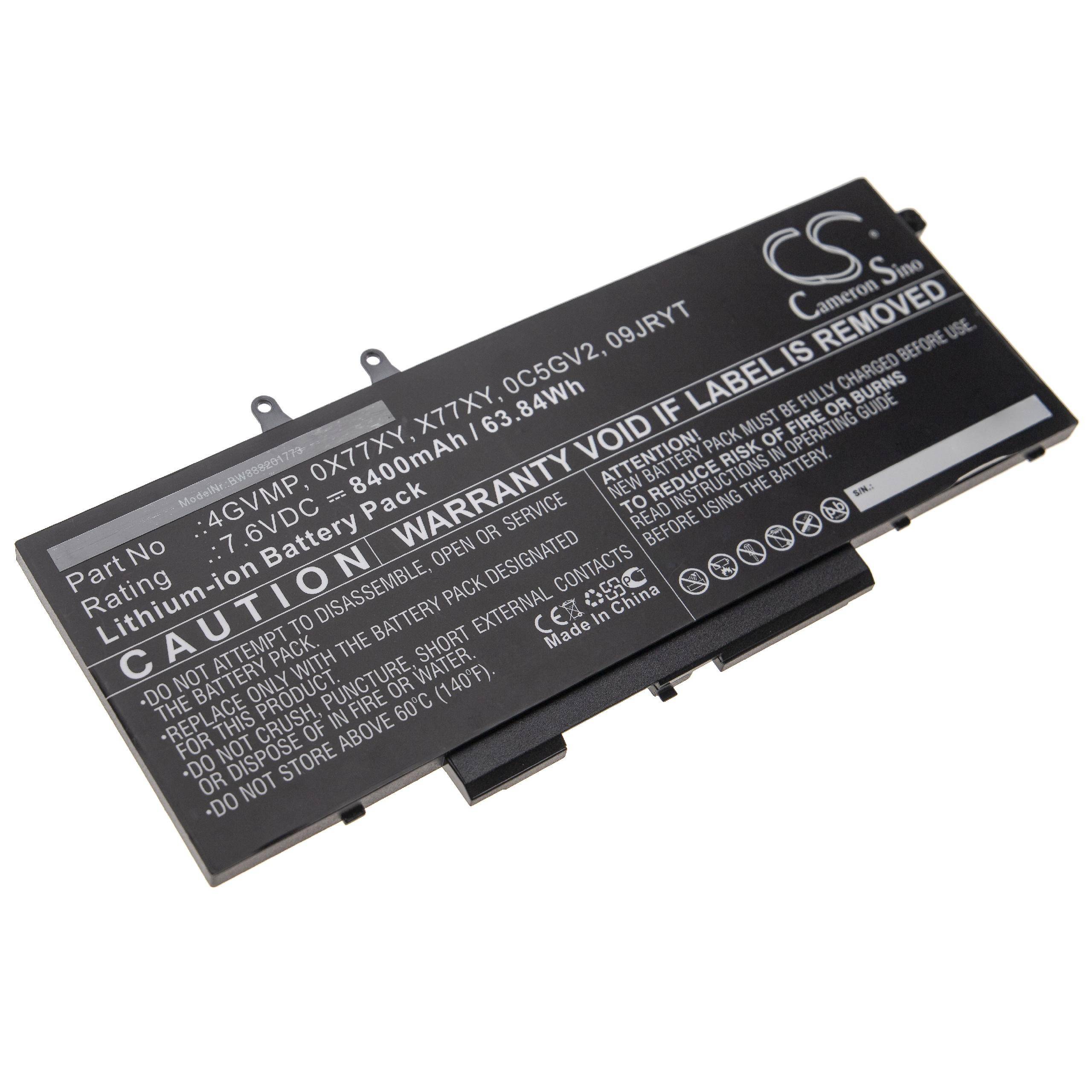 vhbw Akku Ersatz für Dell 09JRYT, 0C5GV2, 0X77XY, 4GVMP, X77XY für Notebook (8400 mAh, 7,6 V, Li-Ion)