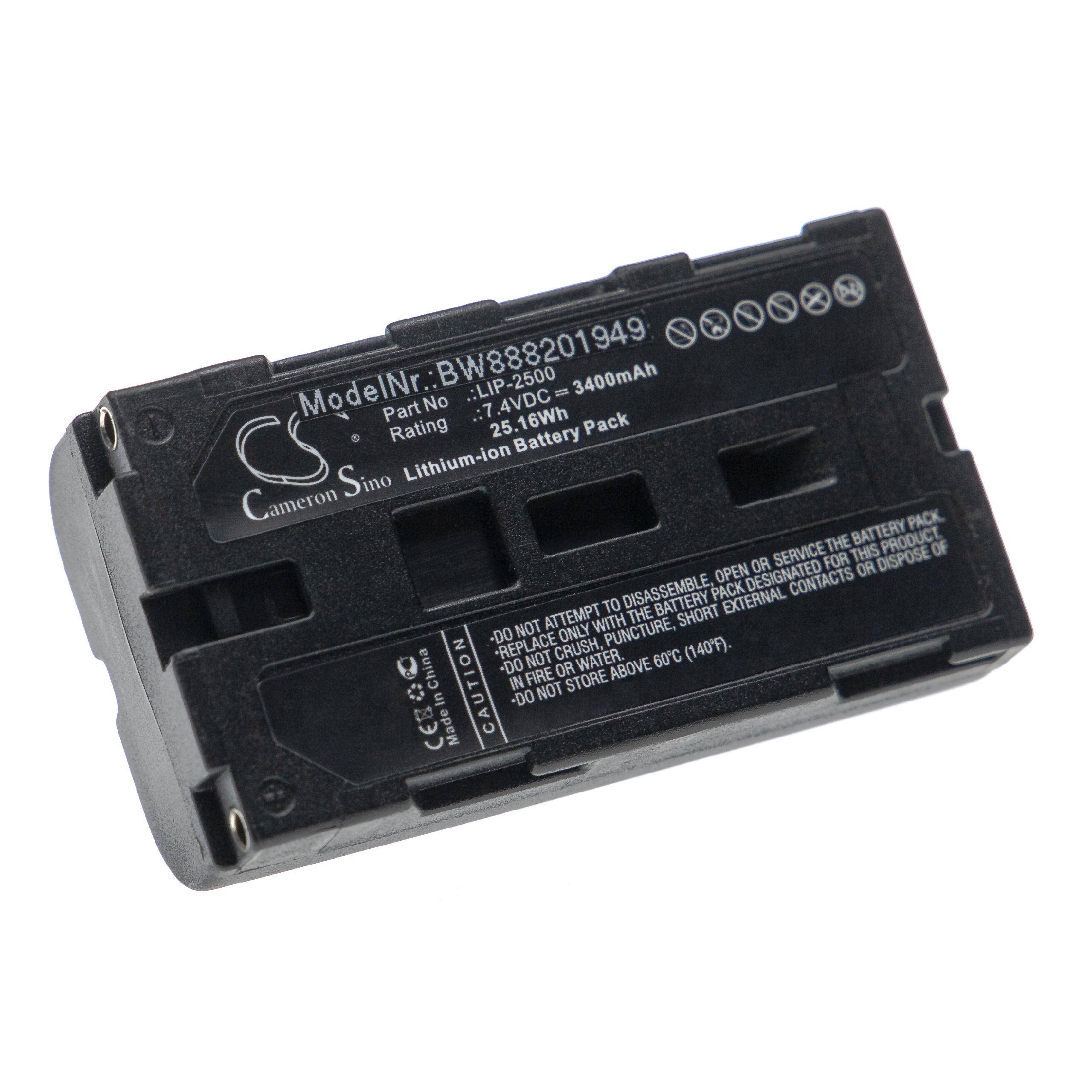 vhbw Akku Ersatz für Epson C32C831091, LIP-2500, NP-500, NP-500H für Drucker Kopierer Scanner Etiketten-Drucker (3400 mAh, 7,4 V, Li-Ion)