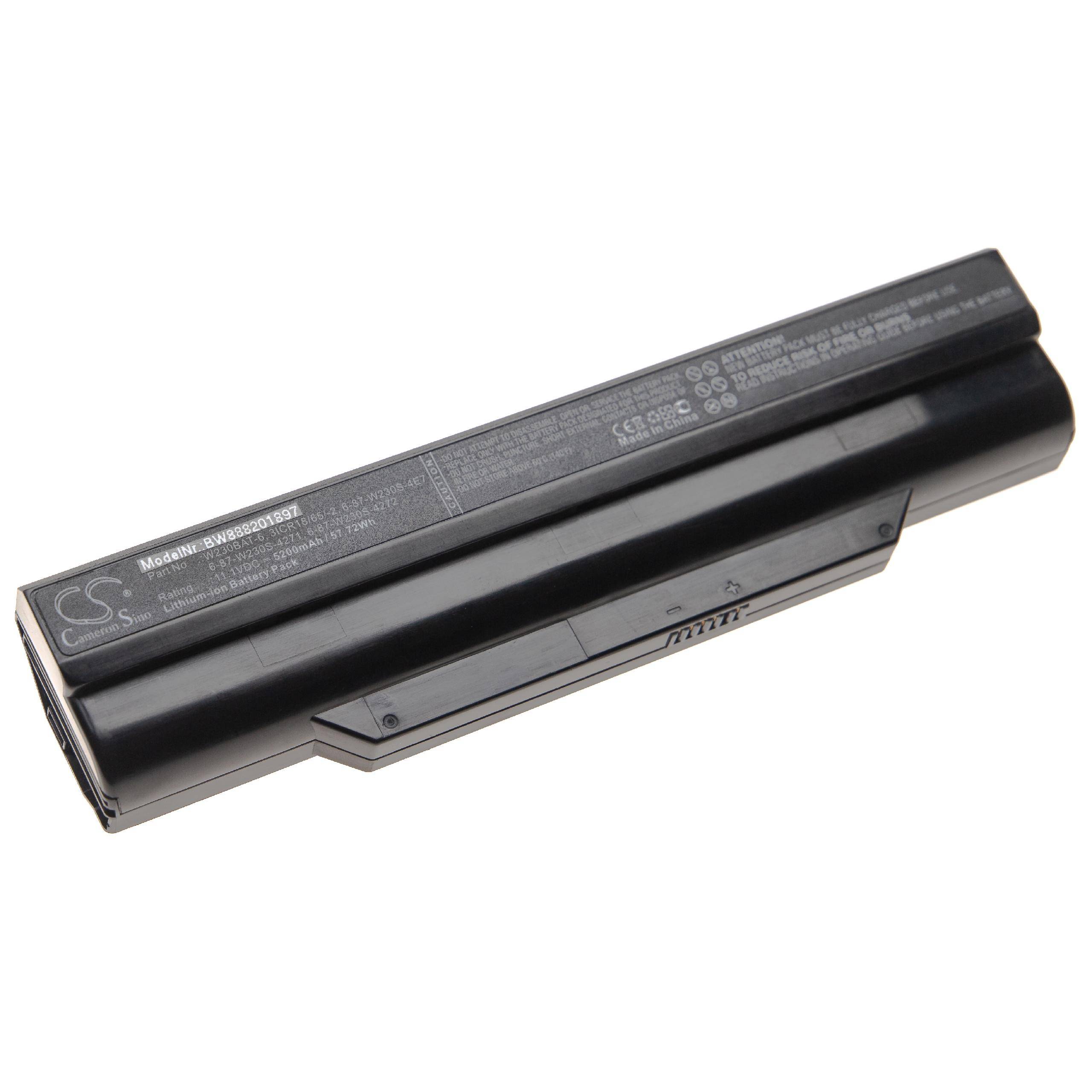 vhbw Akku kompatibel mit Schenker XMG-A305-4UQ, XMG-A305-5UC, XMG-A305-4EQ, XMG-A305-4EZ Notebook (5200 mAh, 11,1 V, Li-Ion)