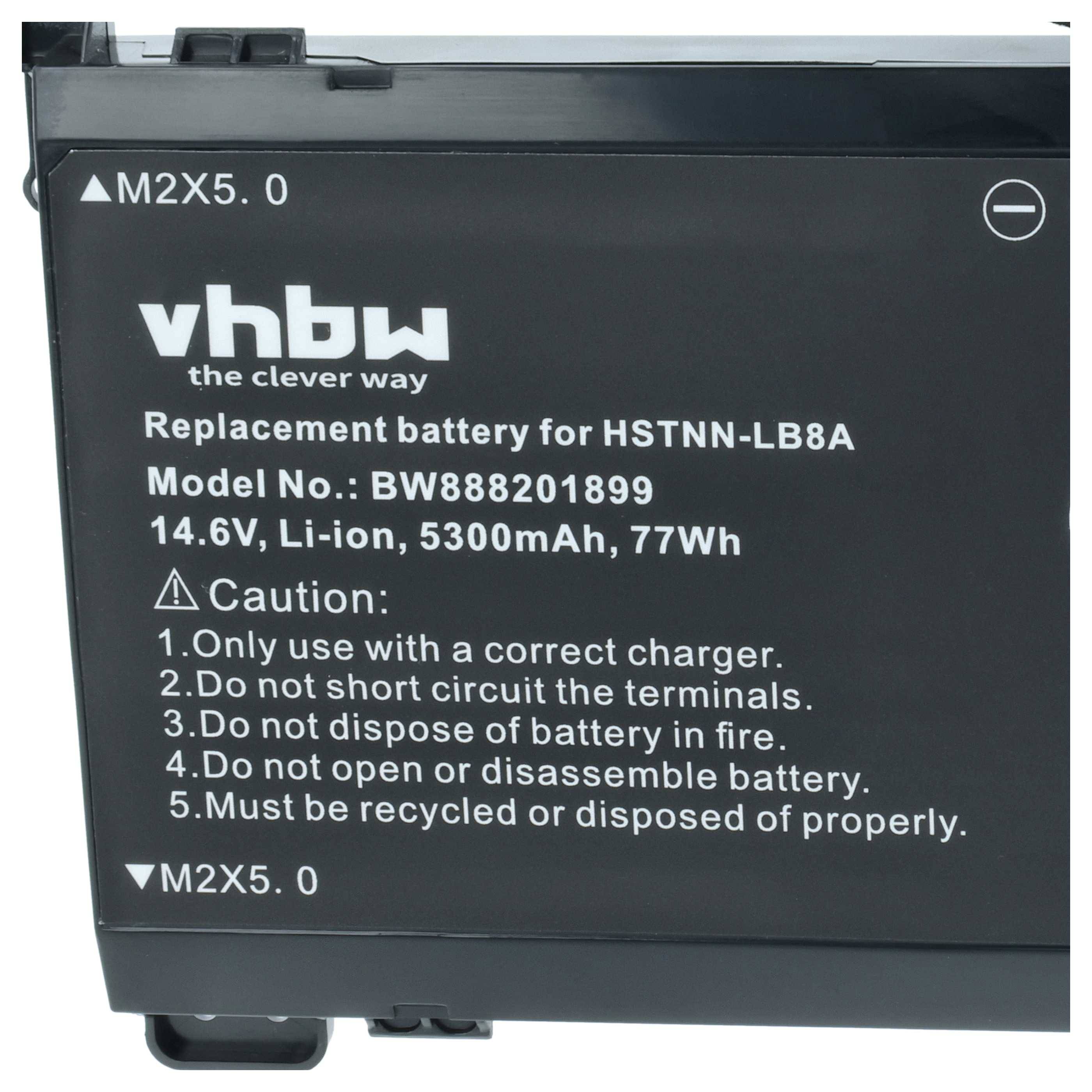 vhbw Akku Ersatz für HP FM08086, FM08082-CL, FM08XL, FM08086-CL, HSTNN-LB8A, HSTNN-LB8B für Notebook (5300 mAh, 14,6 V, Li-Ion)