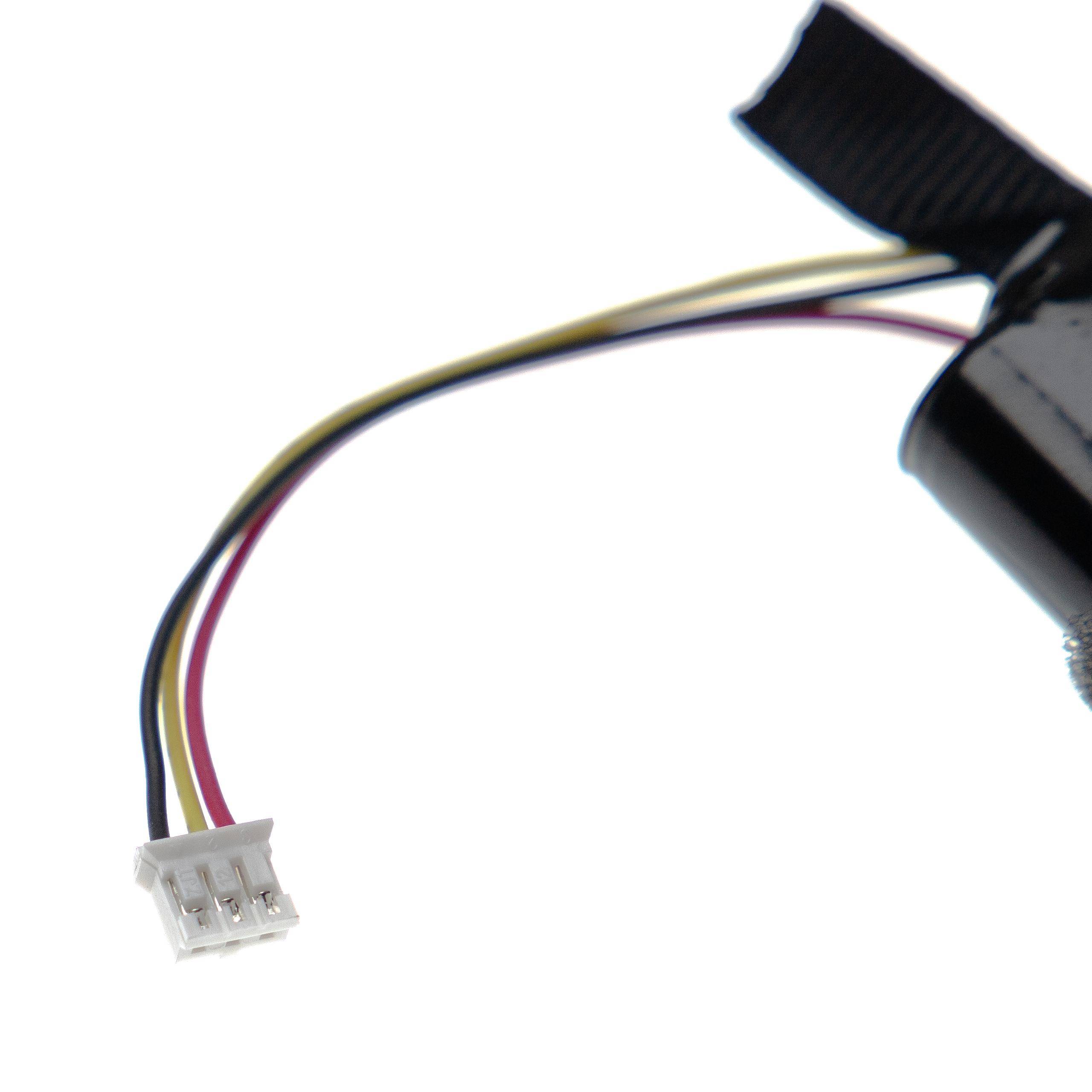 Eine Nahaufnahme eines kleinen, vierpoligen elektrischen Steckers mit farbigen Drähten, die einen Verbindungspunkt für elektronische Komponenten anzeigt.