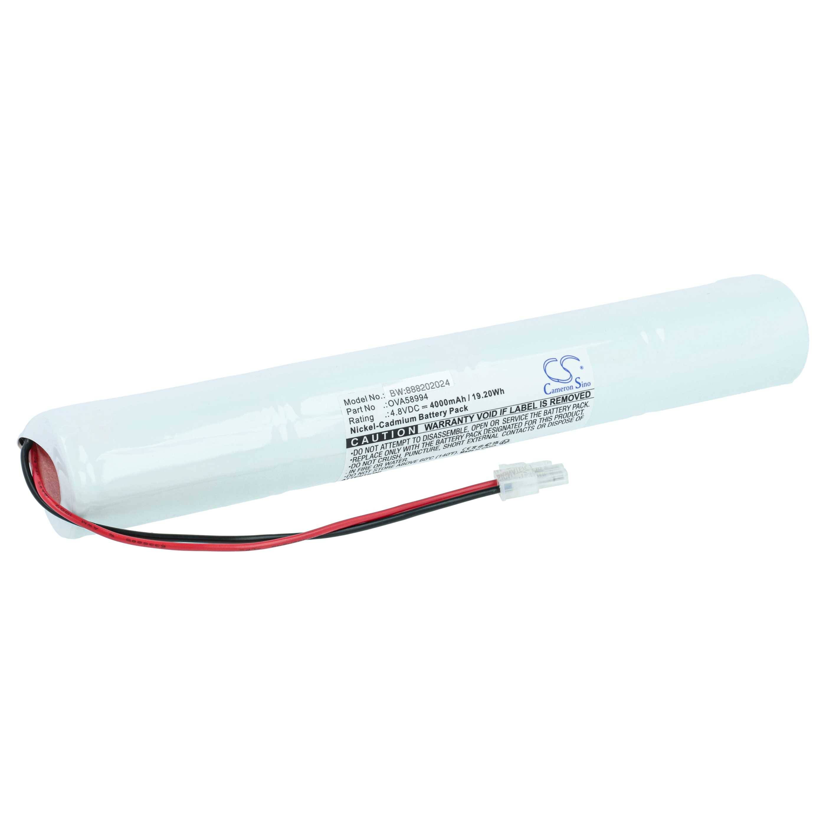 vhbw Akku Ersatz für Schneider OVA58994 für Fluchtweg, Notfallbeleuchtung (4000 mAh, 4,8 V, NiCd)