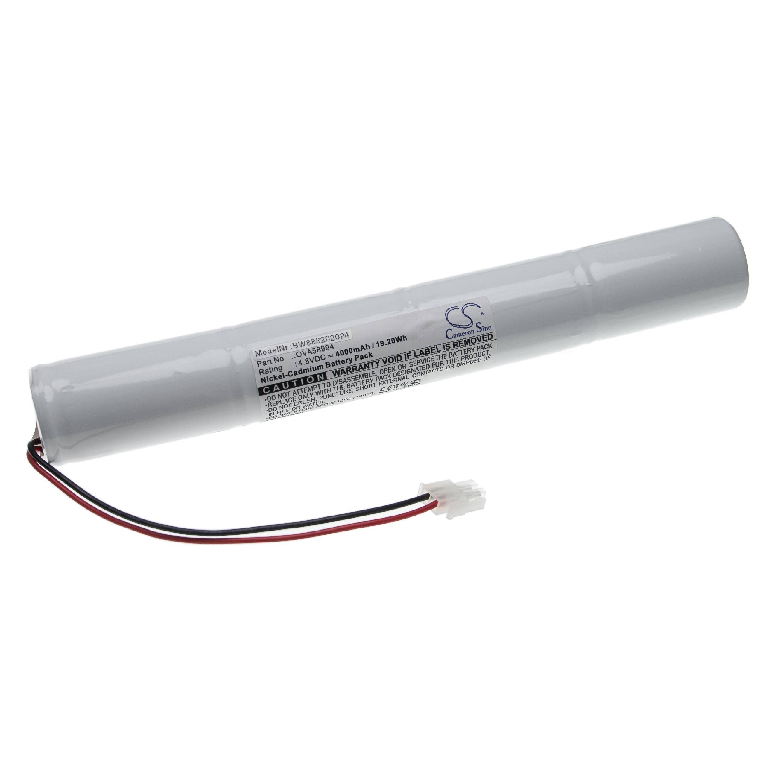 vhbw Akku kompatibel mit Schneider Exiway Plus, One, Class Fluchtweg, Notfallbeleuchtung (4000 mAh, 4,8 V, NiCd)