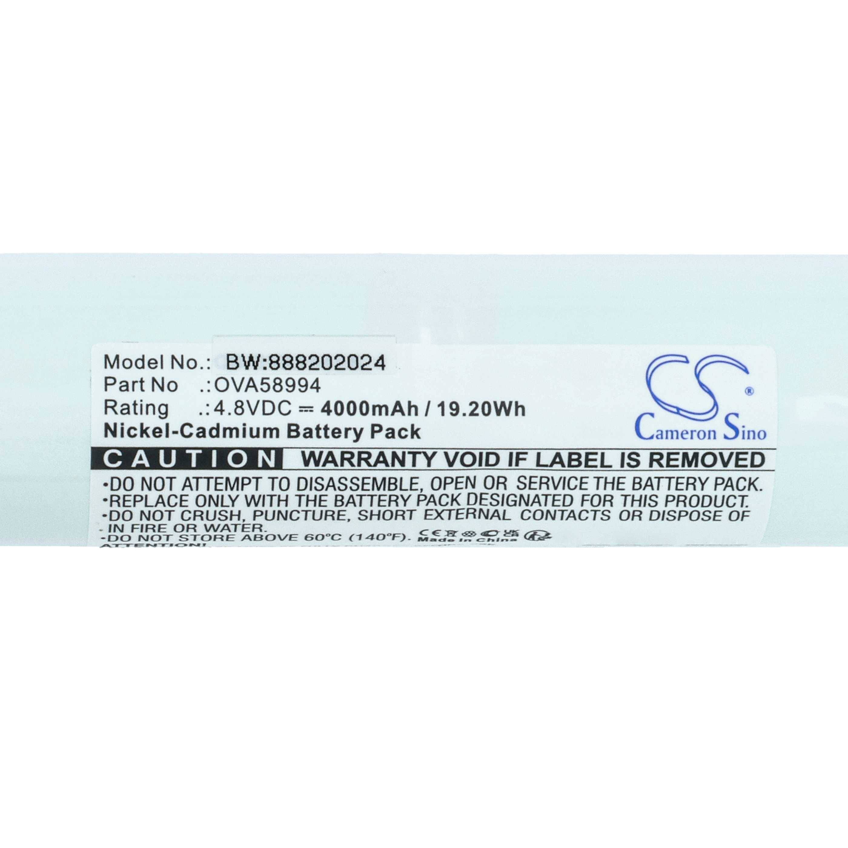 vhbw 5x Akku Ersatz für Schneider OVA58994 für Fluchtweg, Notfallbeleuchtung (4000 mAh, 4,8 V, NiCd)