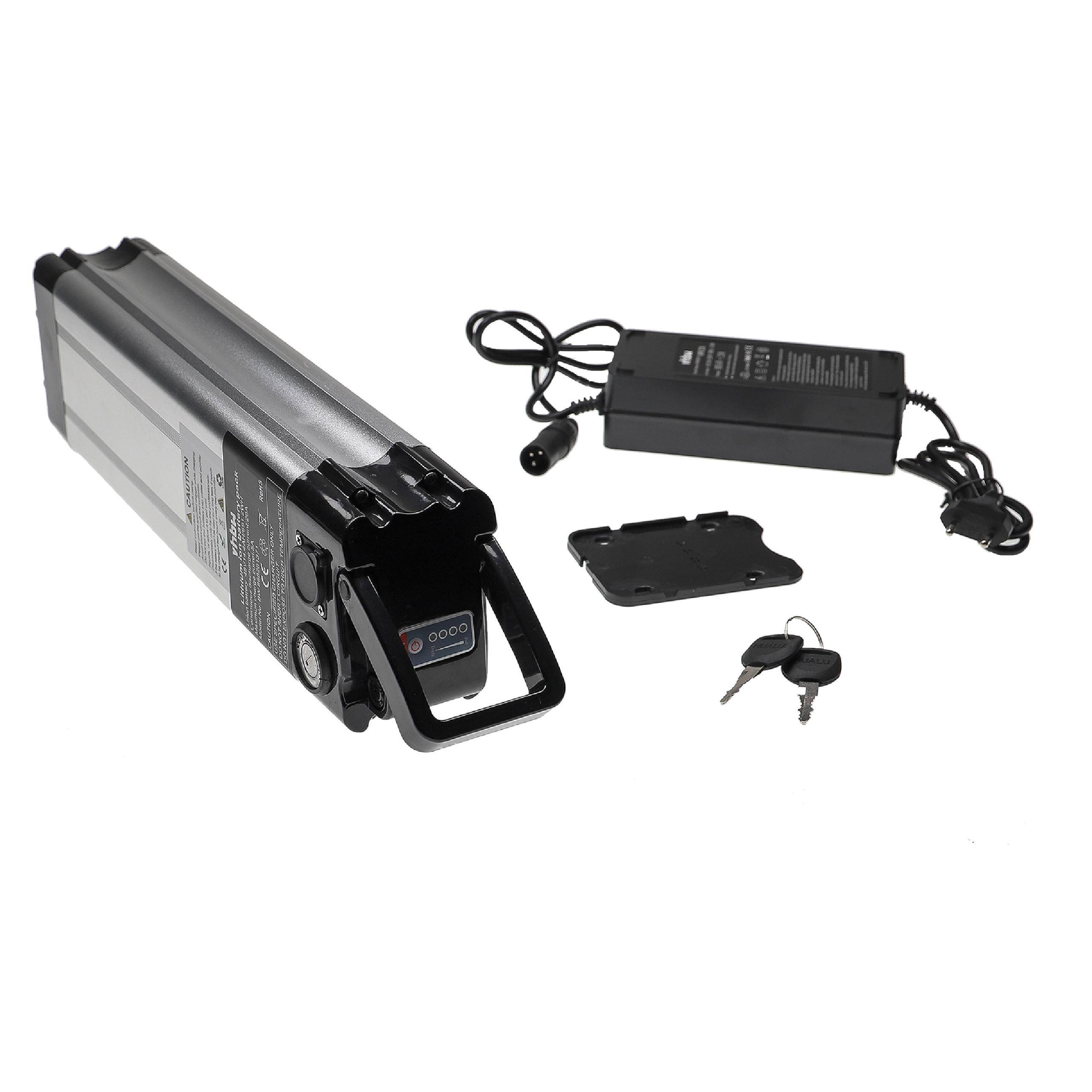 vhbw Sattelrohrakku Akku kompatibel mit Prophete, Mifa, E-Bike Elektrofahrrad - Inkl. Ladegerät (14,4 Ah, 48 V, Li-Ion)