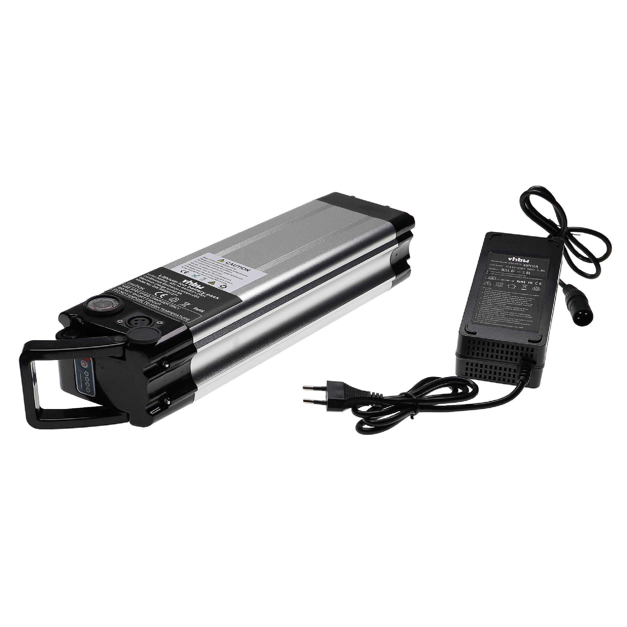 vhbw Sattelrohrakku Akku kompatibel mit Prophete, Mifa, E-Bike Elektrofahrrad - Inkl. Ladegerät (14,4 Ah, 48 V, Li-Ion)
