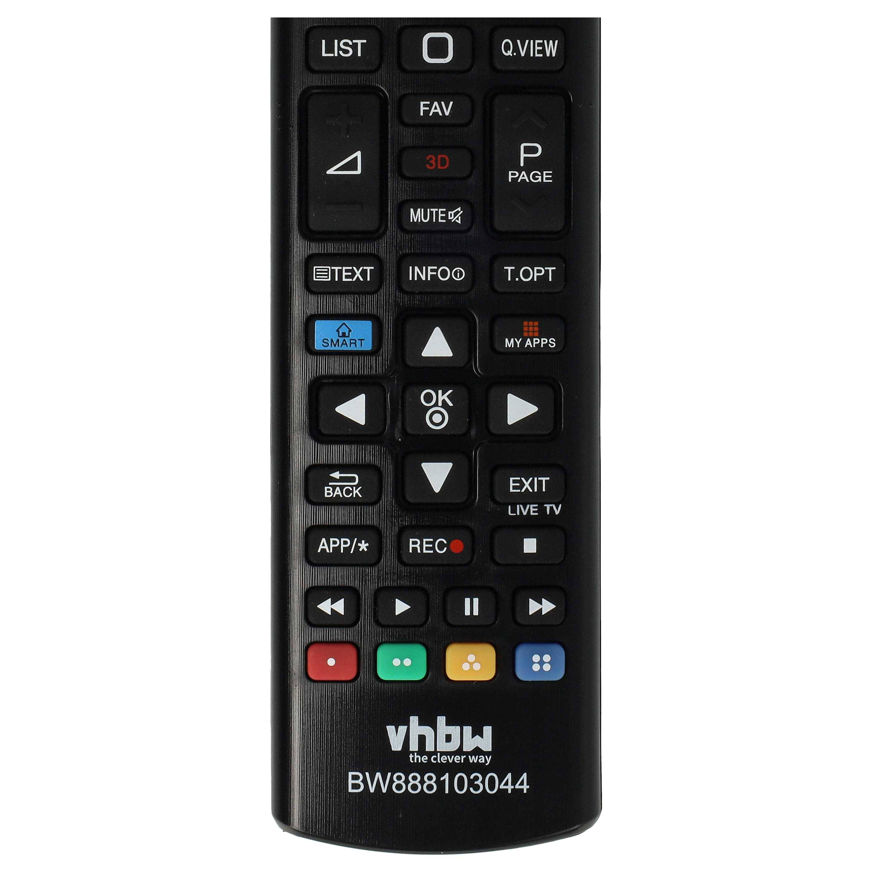 vhbw Fernbedienung kompatibel mit LG 49UJ6309, 49UJ6307-ZA, 49LJ624V, 49LJ614V, 49LJ610V, 43UJ6519 Fernseher, TV - Ersatzfernbedienung