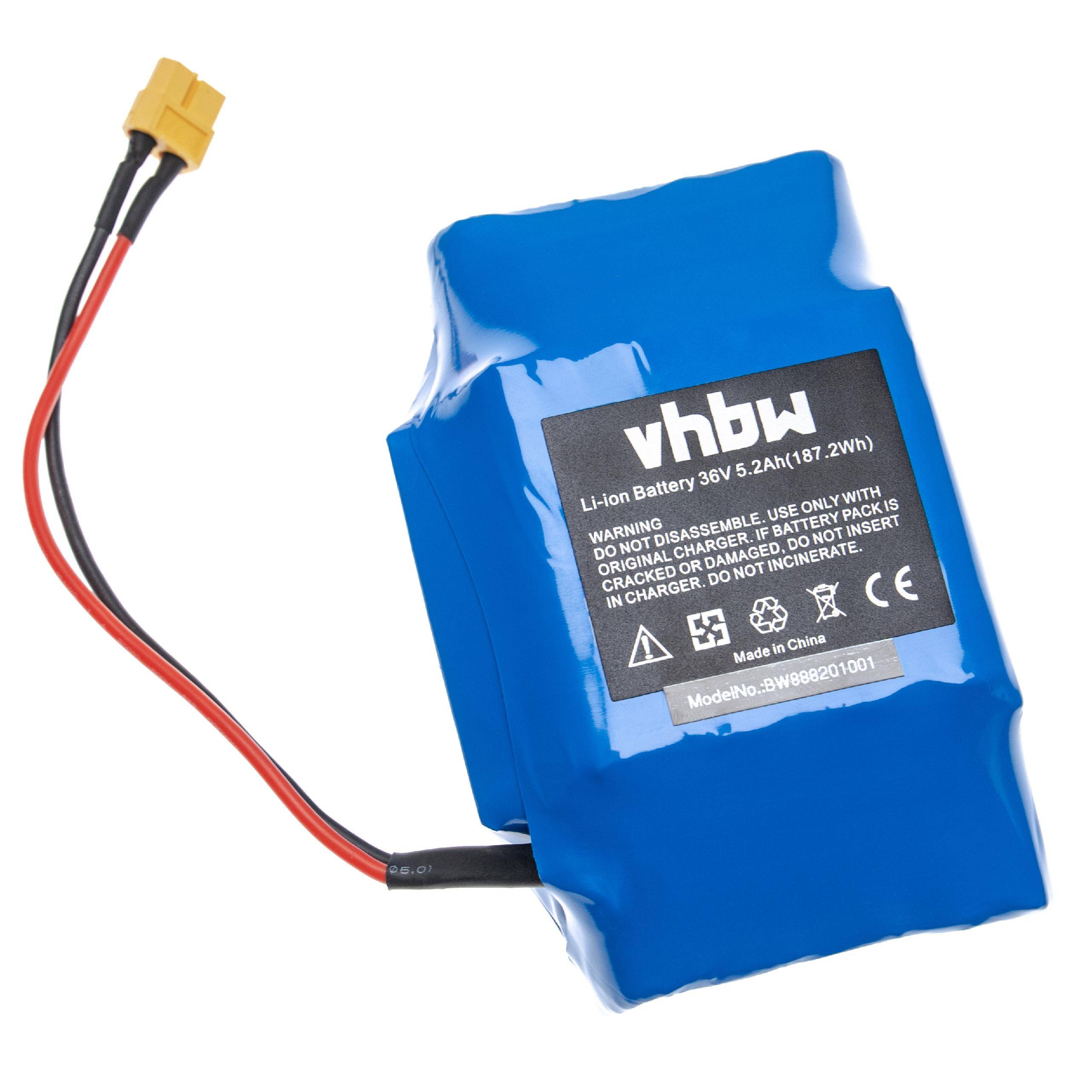 vhbw Akku kompatibel mit Bluewheel HX420 | HX310, HX500, HX310S, HX510, HX350, HX360, HX380 E-Scooter, Hoverboard (5200 mAh, 36 V, Li-Ion, mit
