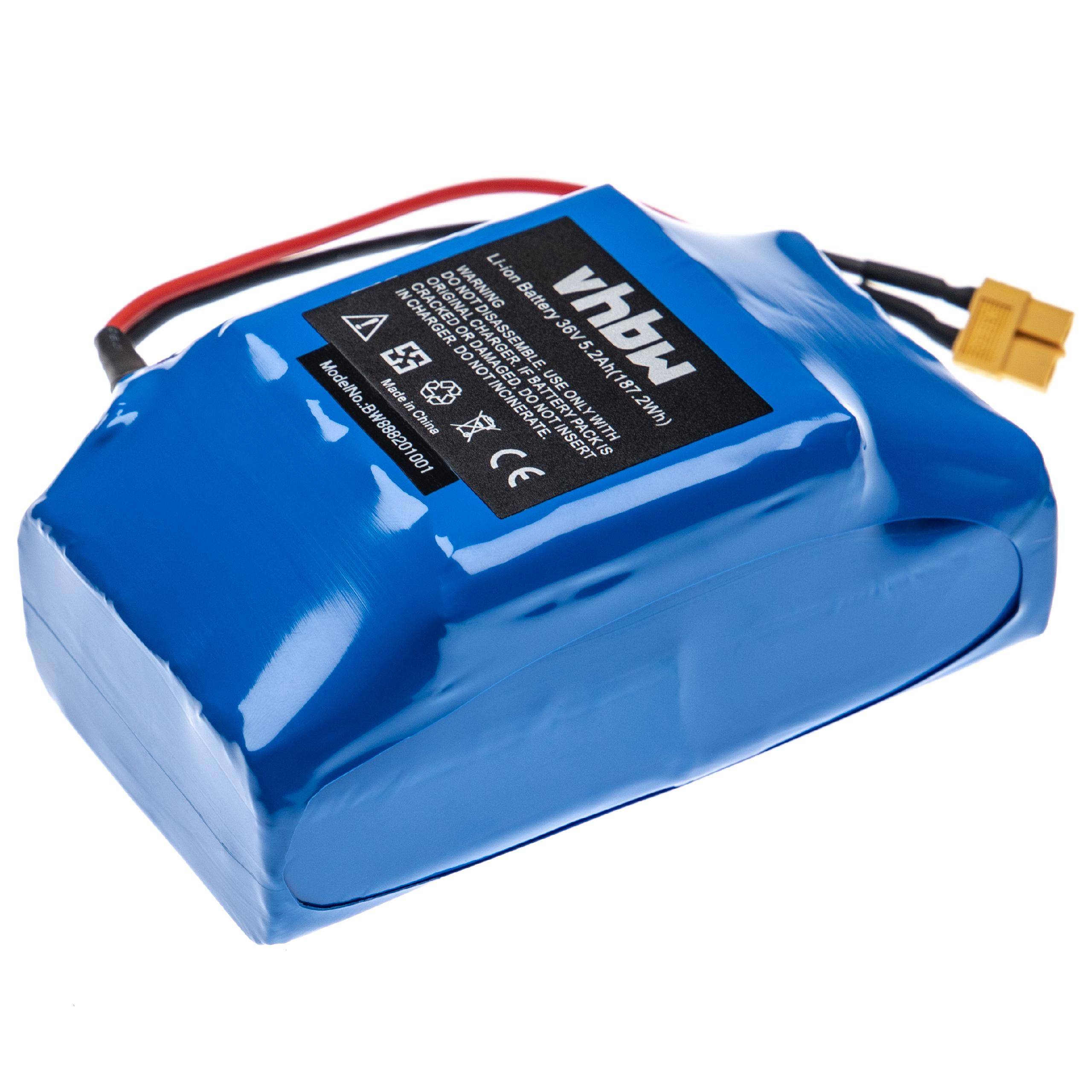vhbw Akku kompatibel mit Bluewheel HX420 | HX310, HX500, HX310S, HX510, HX350, HX360, HX380 E-Scooter, Hoverboard (5200 mAh, 36 V, Li-Ion, mit