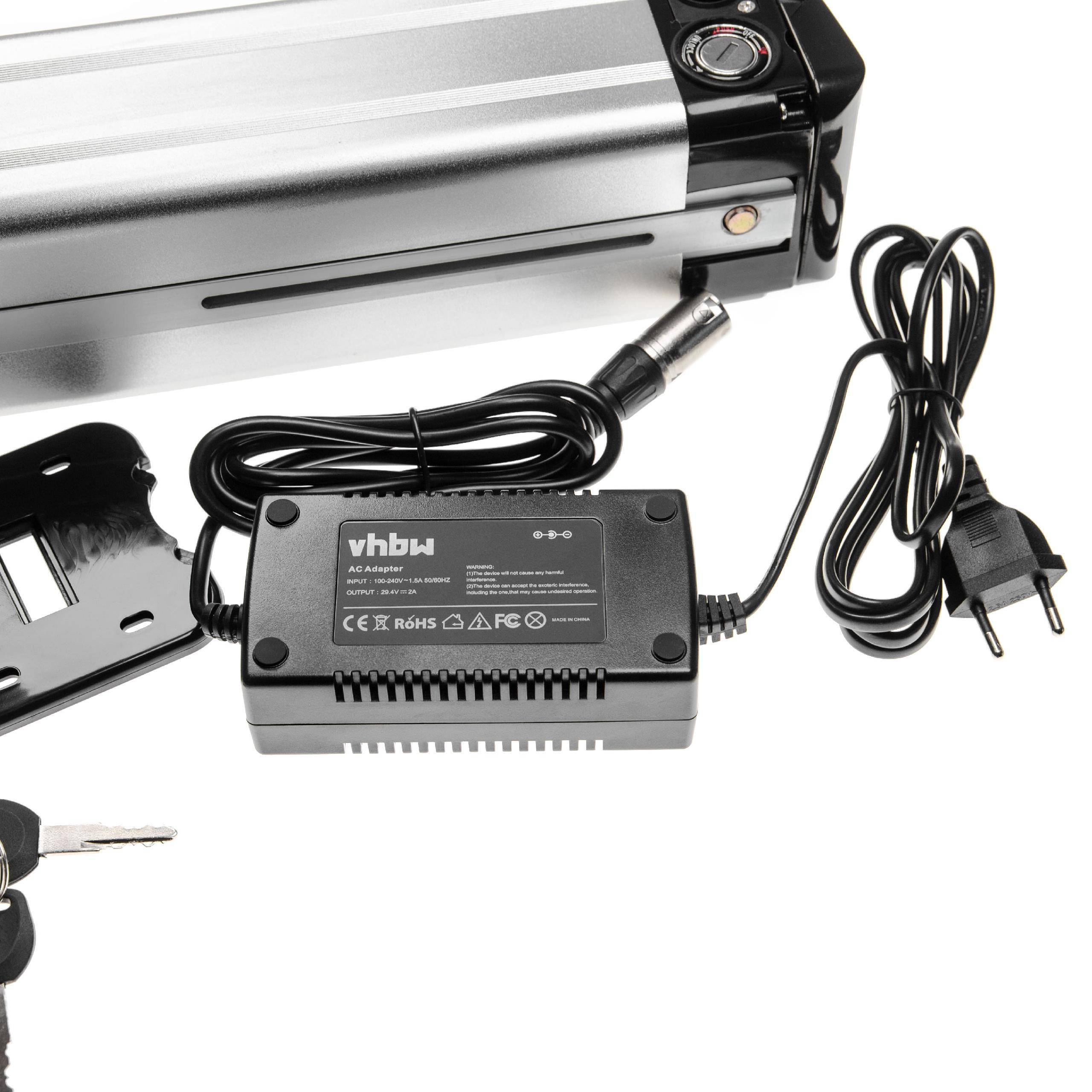 vhbw Sattelrohrakku Akku kompatibel mit Elektrofahrrad mit Sattelrohr-Akkusystem - Inkl. Ladegerät (8,8 Ah, 24 V, Li-Ion)