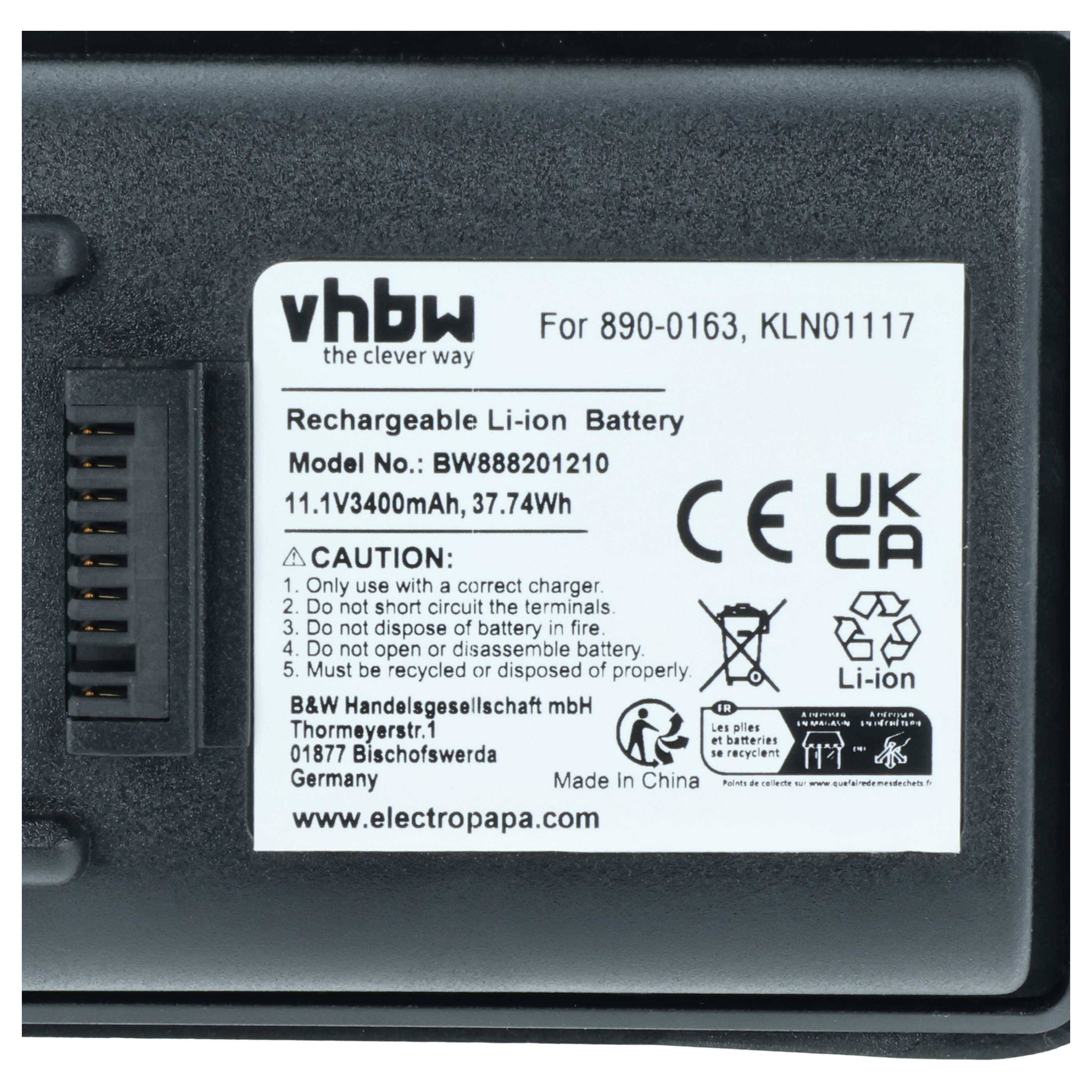 vhbw Akku kompatibel mit Trimble Ranger 3XC | 3RC, 3XR, 3XE, 3, 3L Data Collector, Messgerät (3400 mAh, 11,1 V, Li-Ion)