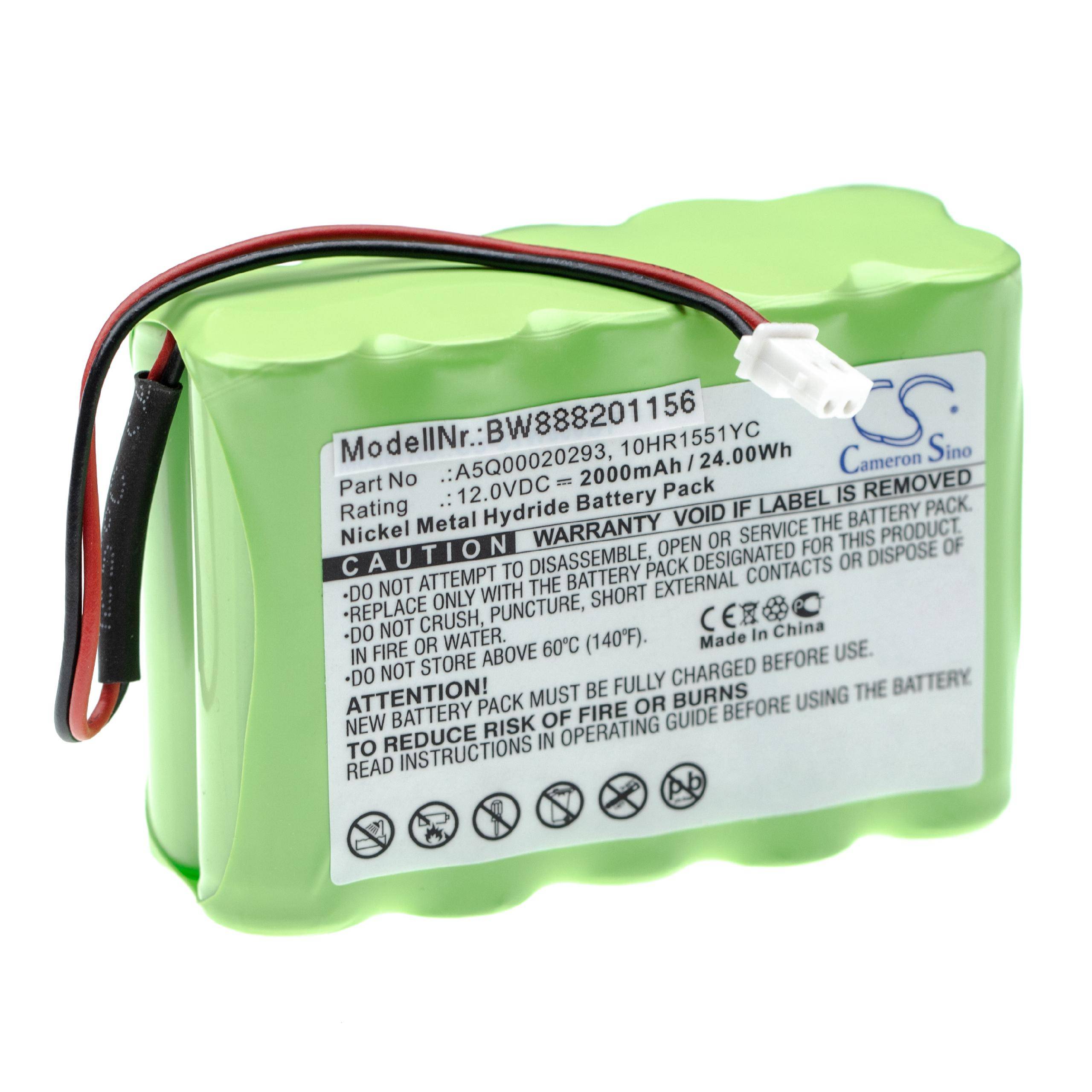 vhbw 1x Akku kompatibel mit Siemens IC60, Sintony IC60-W-10 Alarmanlage, Alarmsystem (2000 mAh, 12 V, NiMH)