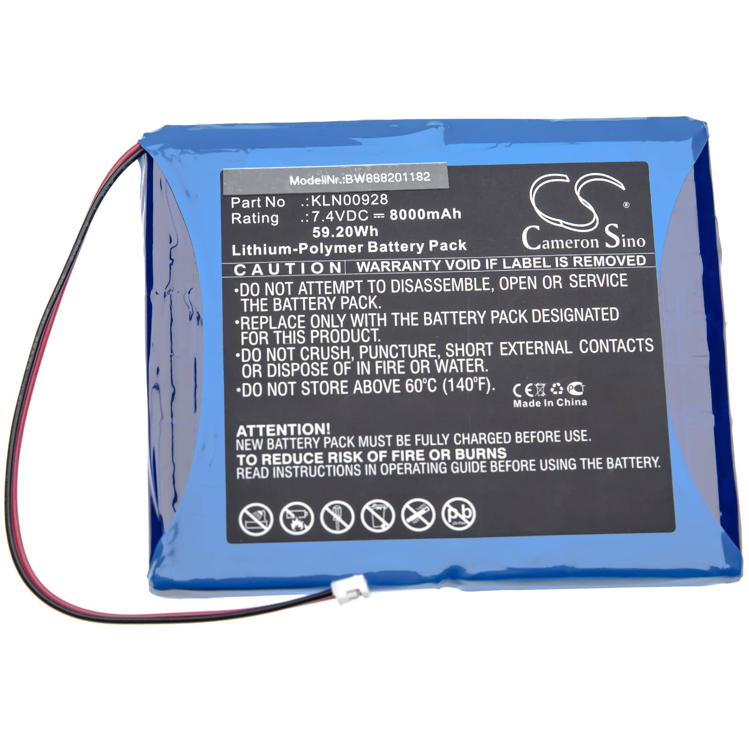 vhbw Akku kompatibel mit Trimble SPS855 Modular Receiver, SPS852 Modular Receiver Messgerät (8000 mAh, 7,4 V, Li-Polymer)