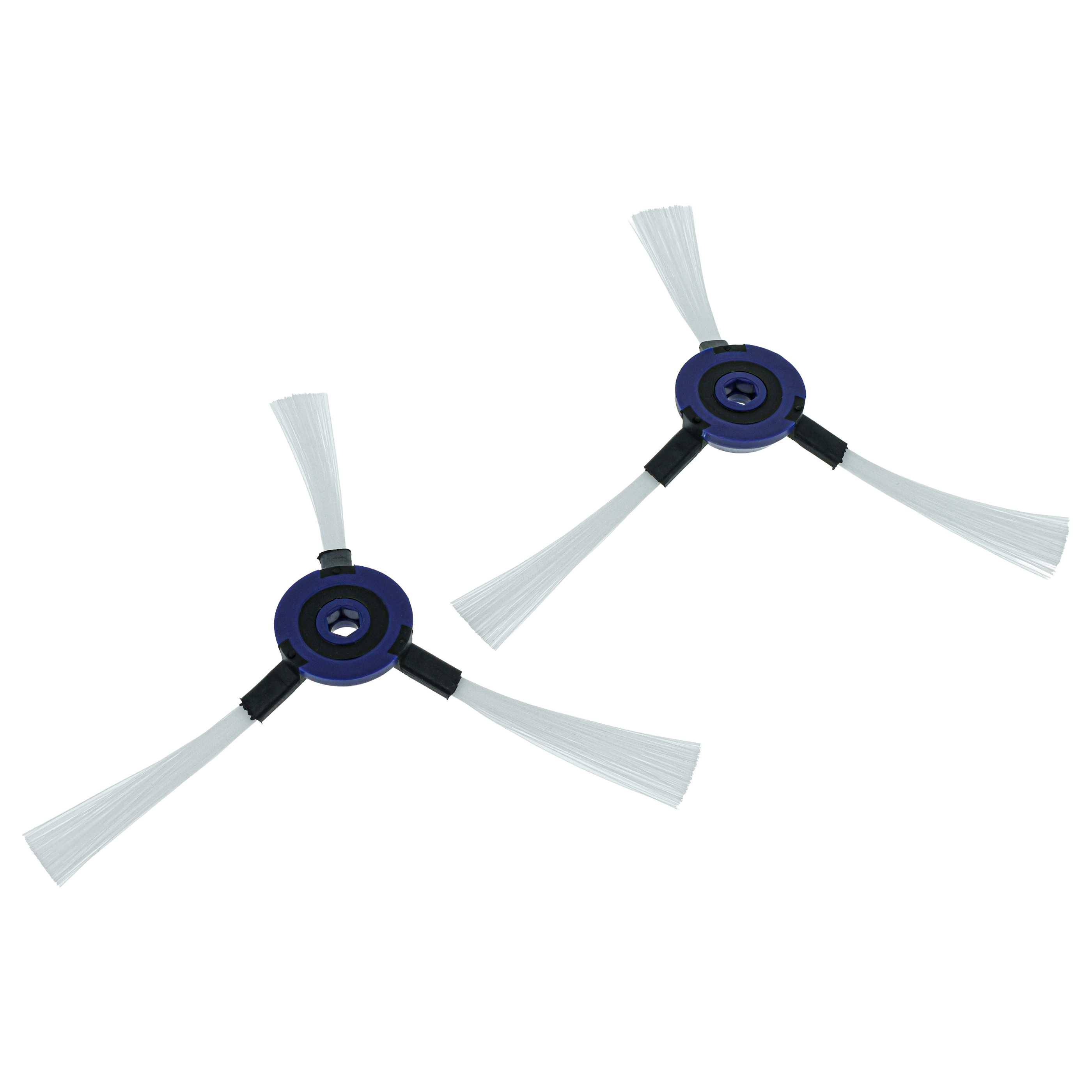 vhbw 2x Seitenbürste kompatibel mit Rowenta Smart Force Extreme RR7157, RR7157WH Saugroboter - Reinigungsbürsten Set, schwarz / weiß / blau