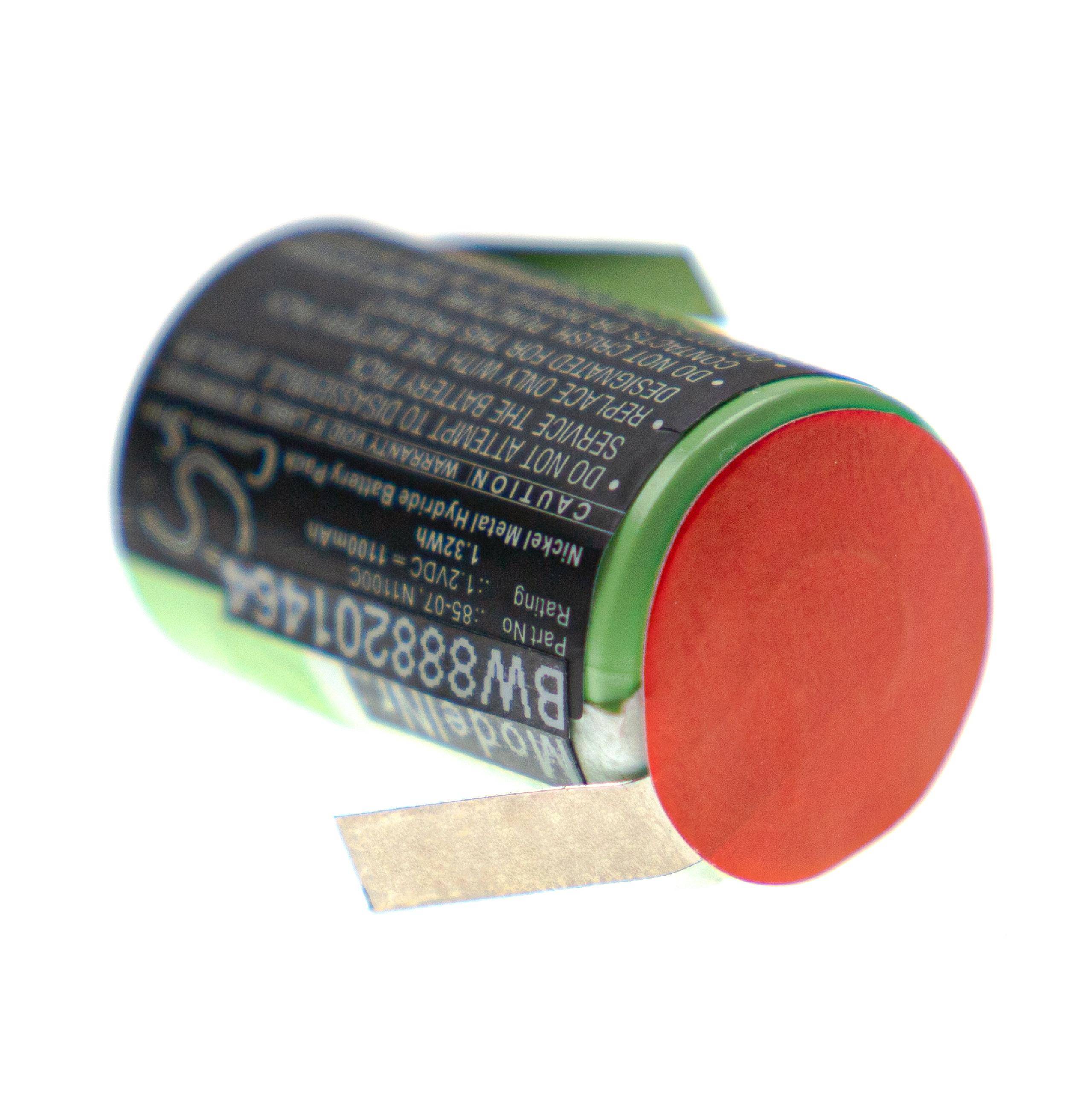 vhbw Akku kompatibel mit Panasonic ER398, ER201 Rasierer (1100 mAh, 1,2 V, NiMH)