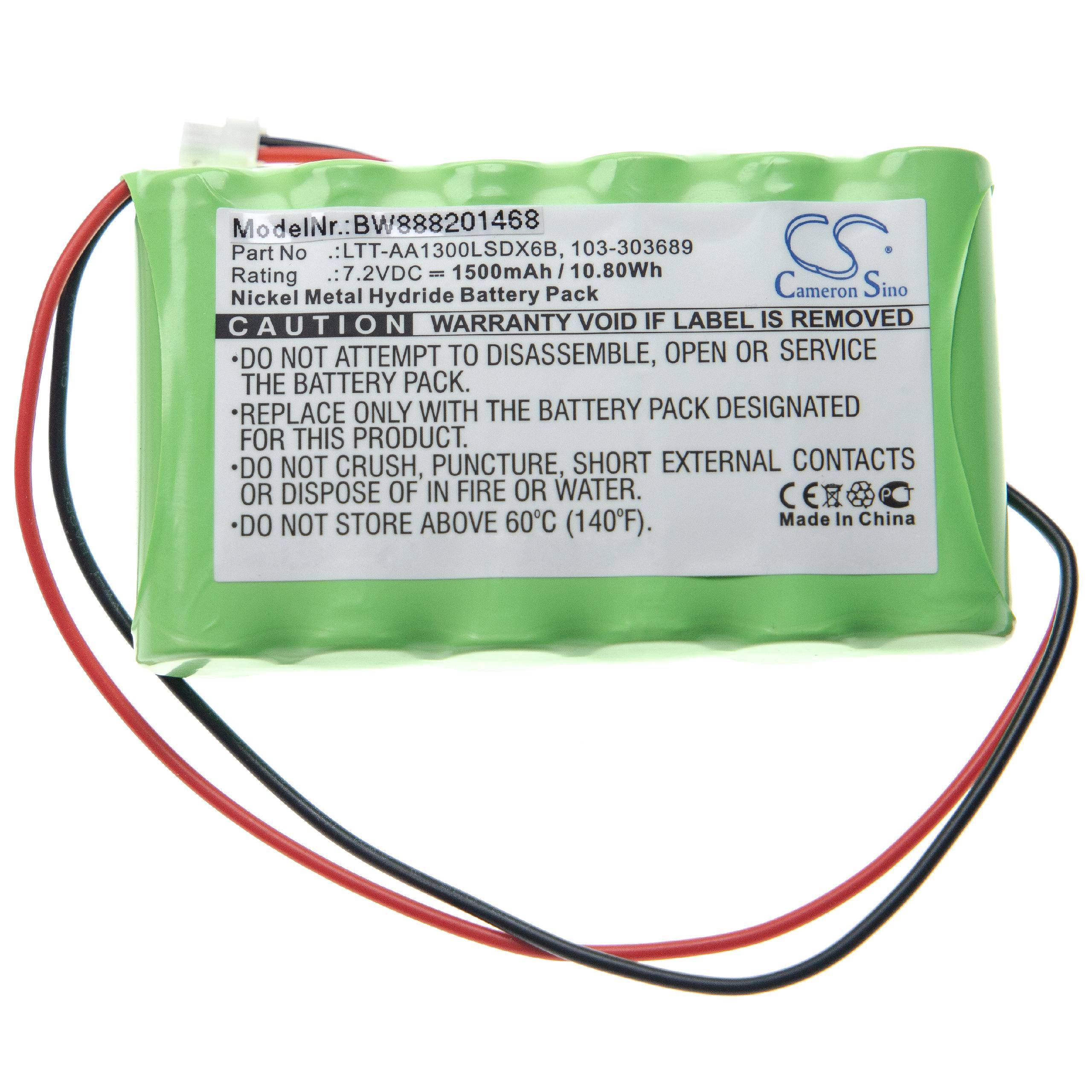 vhbw Akku kompatibel mit Visonic PowerMaster 30 Control Panel Alarmanlage, Alarmsystem (1500mAh, 7,2V, NiMH)