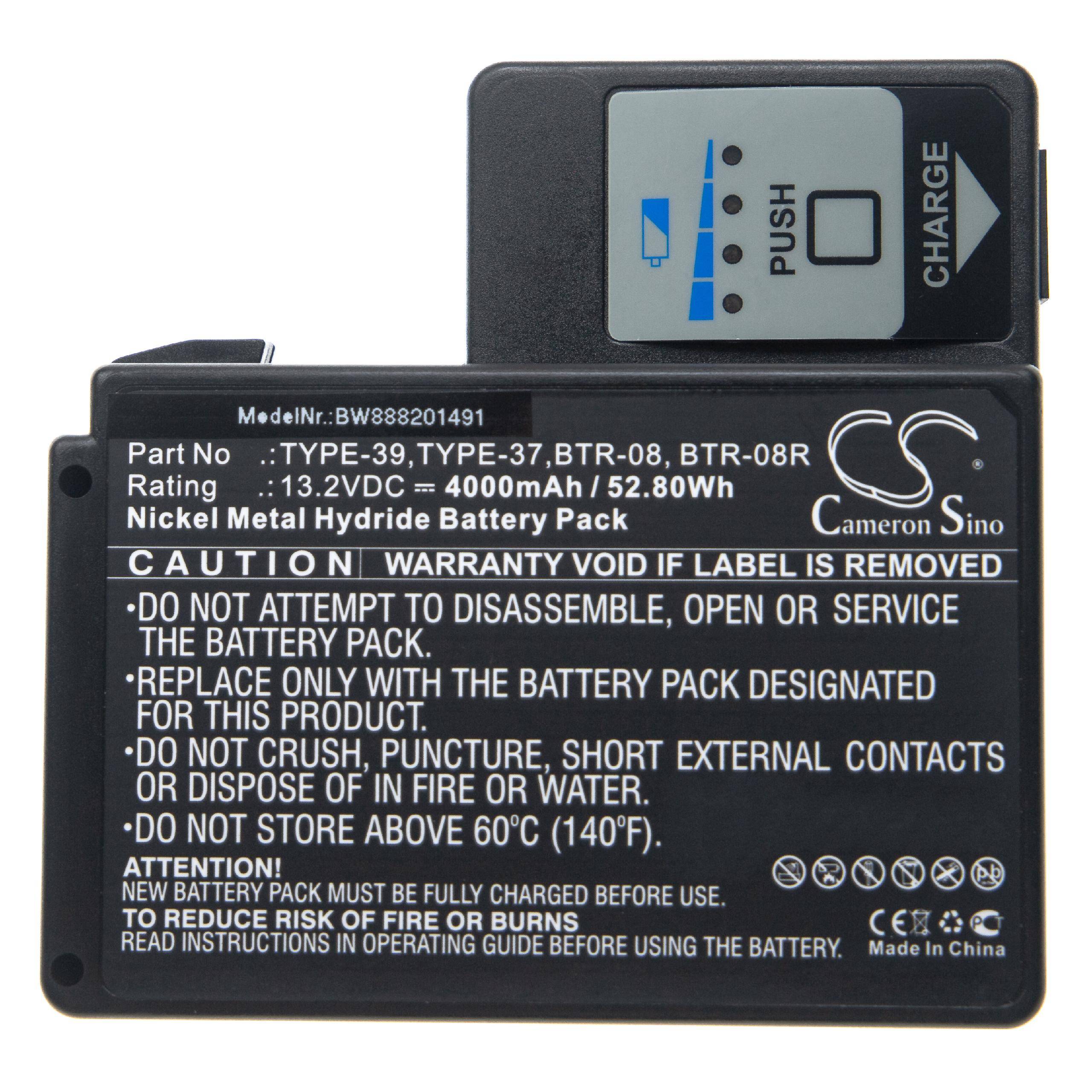 vhbw Akku Ersatz für Fujikura BTR-10-AC, BTR-10 für Spleissgerät (4000mAh, 13,2V, NiMH)