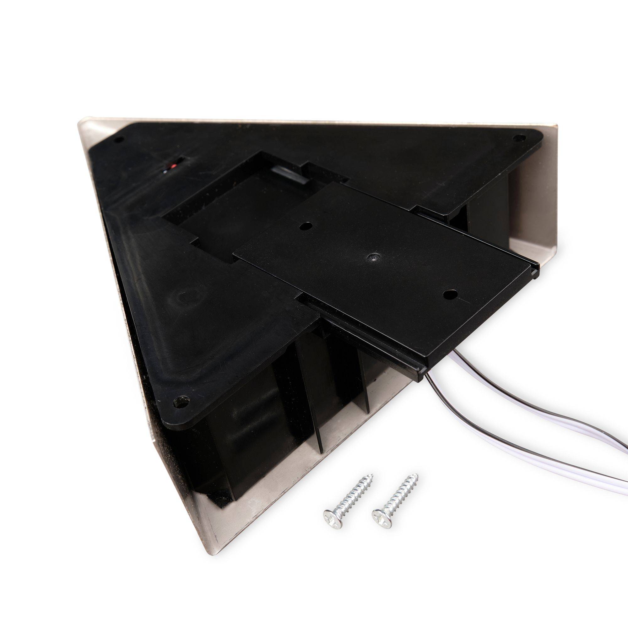 kalb | Dreieck LED Unterbauleuchten mit Sensor, dimmbar, Warmweiß, Edelstahl gebürstet, anschlussfertiges Set