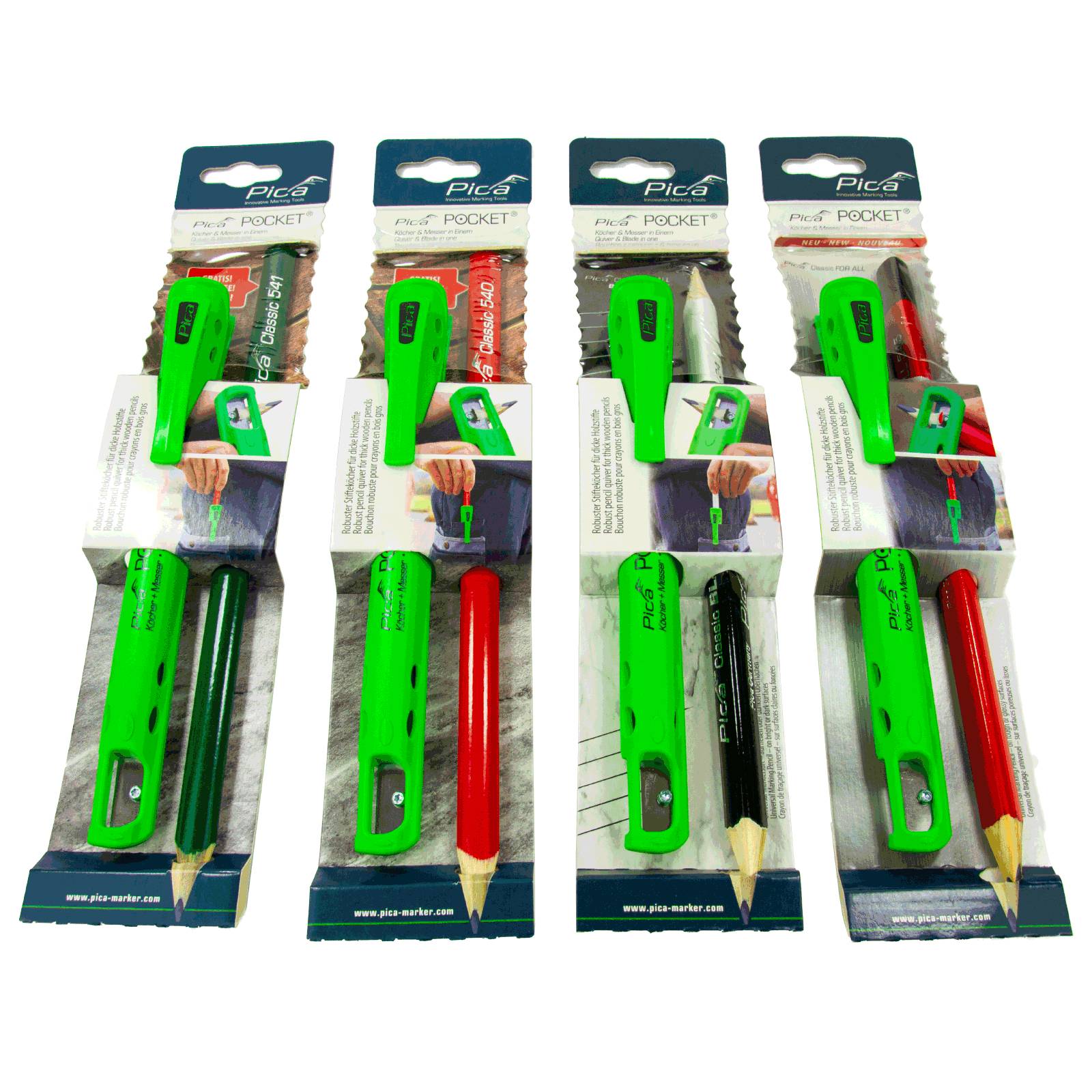 Pica Pocket 505 Köcher & Messer Stiftköcher mit genialer Klemmfunktion, inkl. Stift