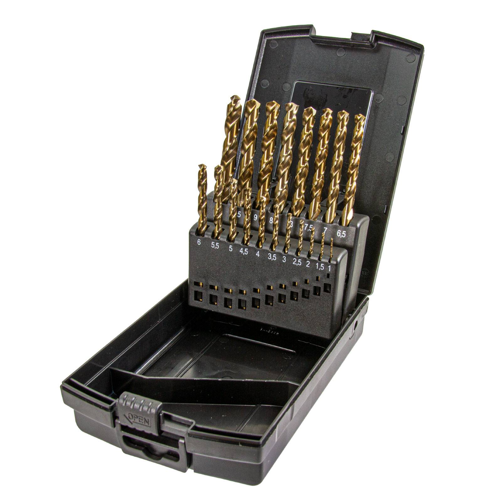 Ruko Terrax Spiralbohrer Metallbohrer-Satz 19 tlg. 1-10 mm, HSSE-Co 5, DIN 338, Typ VA