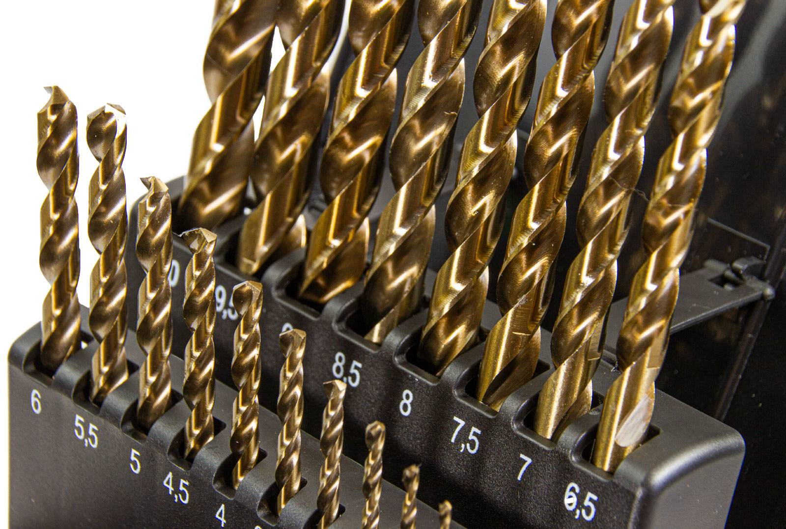 Ruko Terrax Spiralbohrer Metallbohrer-Satz 19 tlg. 1-10 mm, HSSE-Co 5, DIN 338, Typ VA